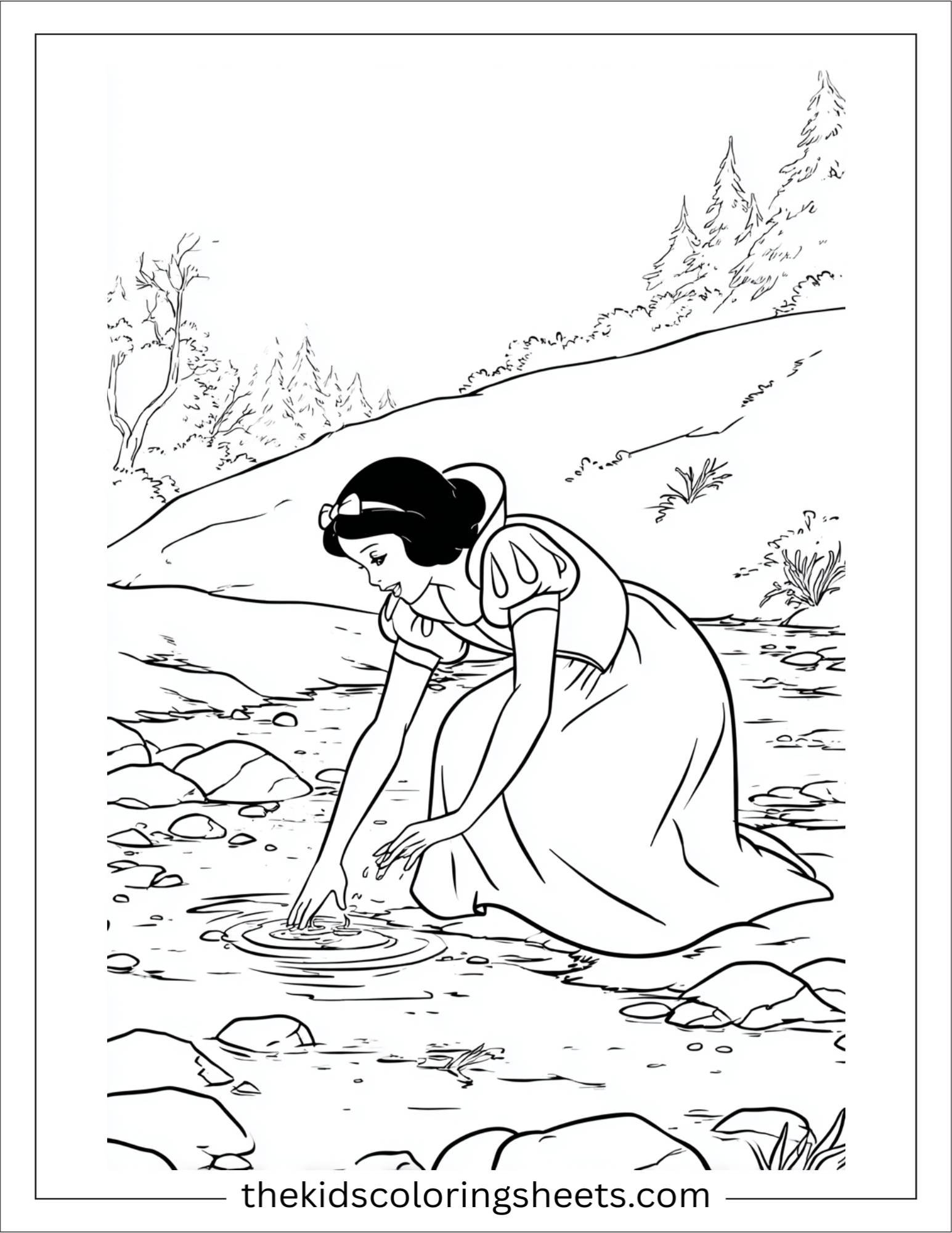 Snow White washing hands