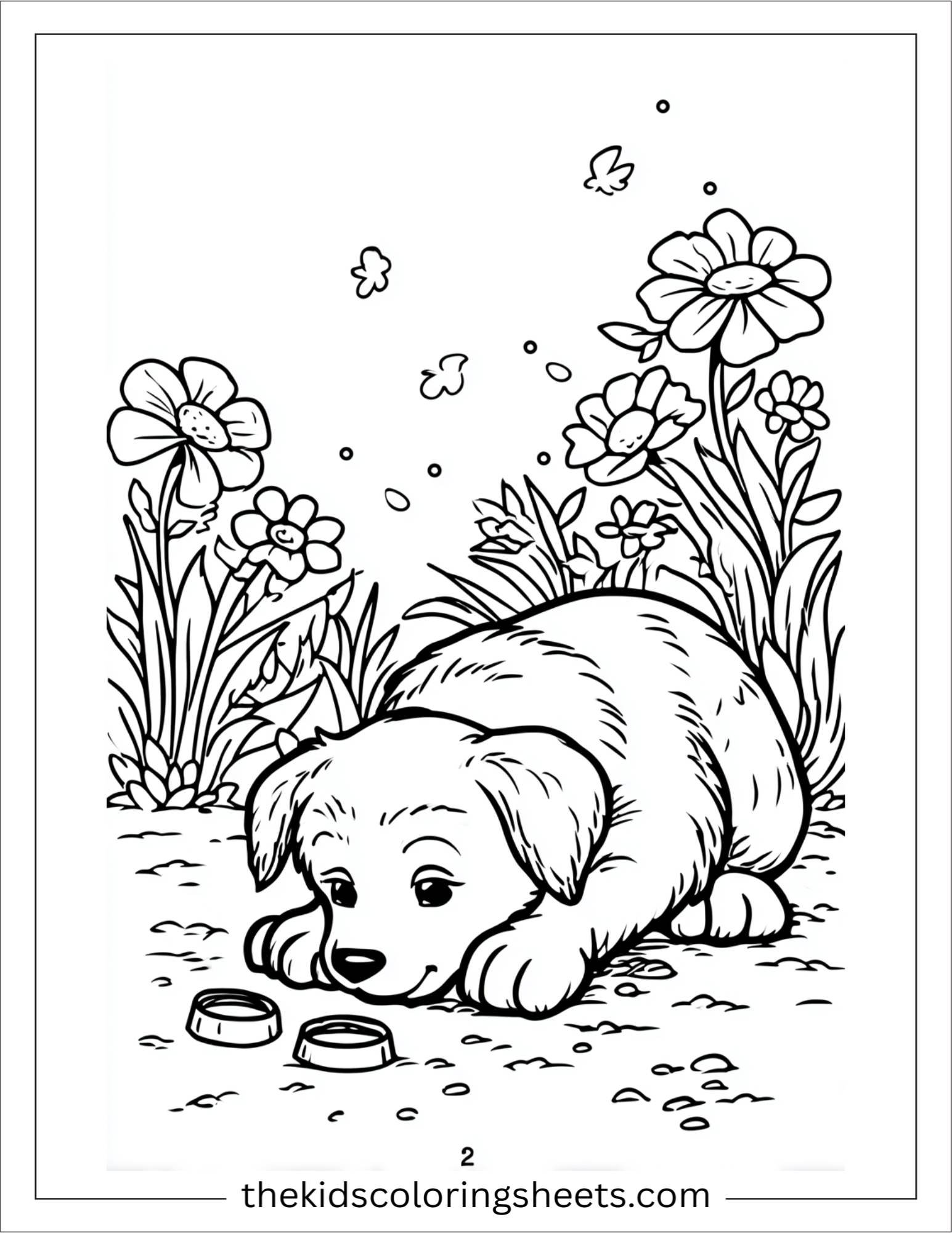 Sweet puppy digging a hole