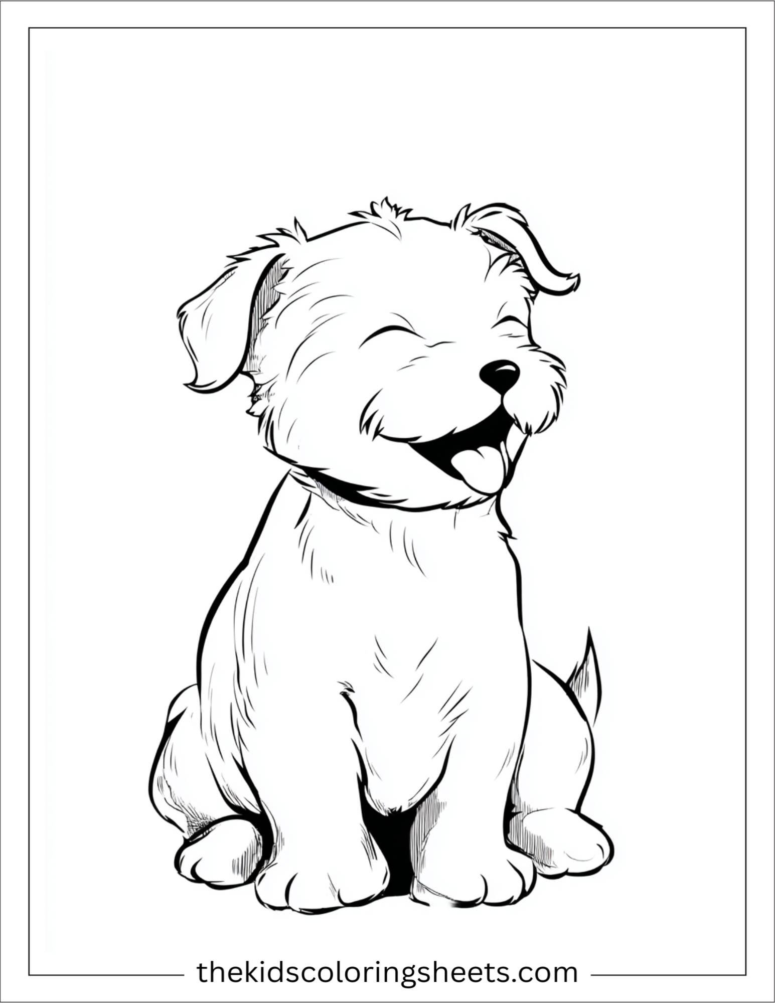 Sweet puppy smiling happily