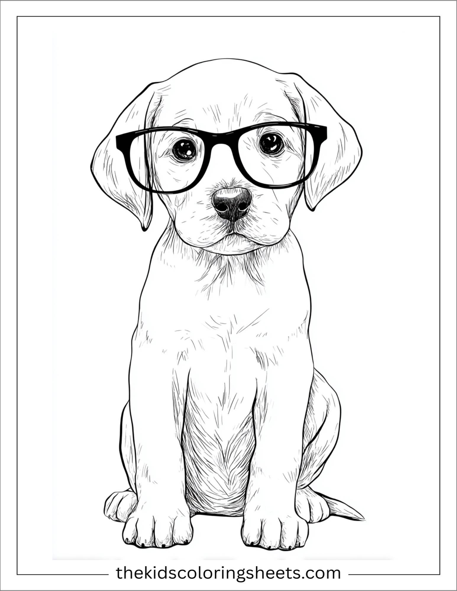 Sweet puppy wearing glasses