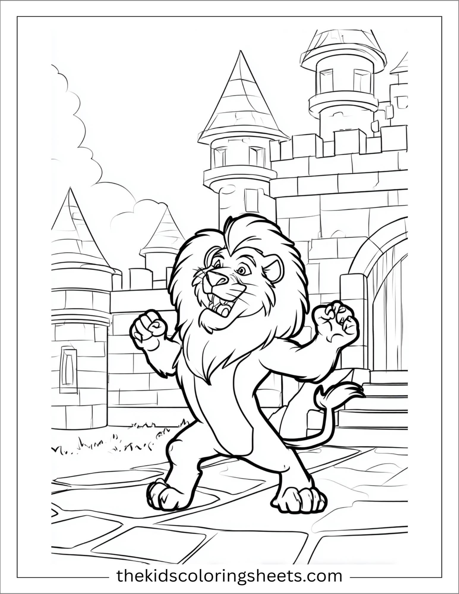 The Brave Lion dancing with tail