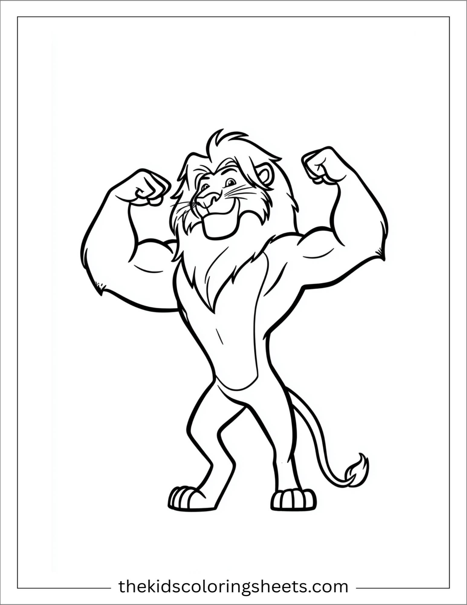 The Brave Lion flexing muscles