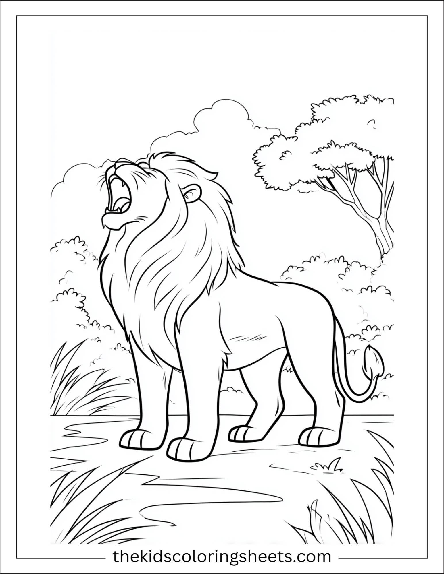 The Brave Lion howling with pride