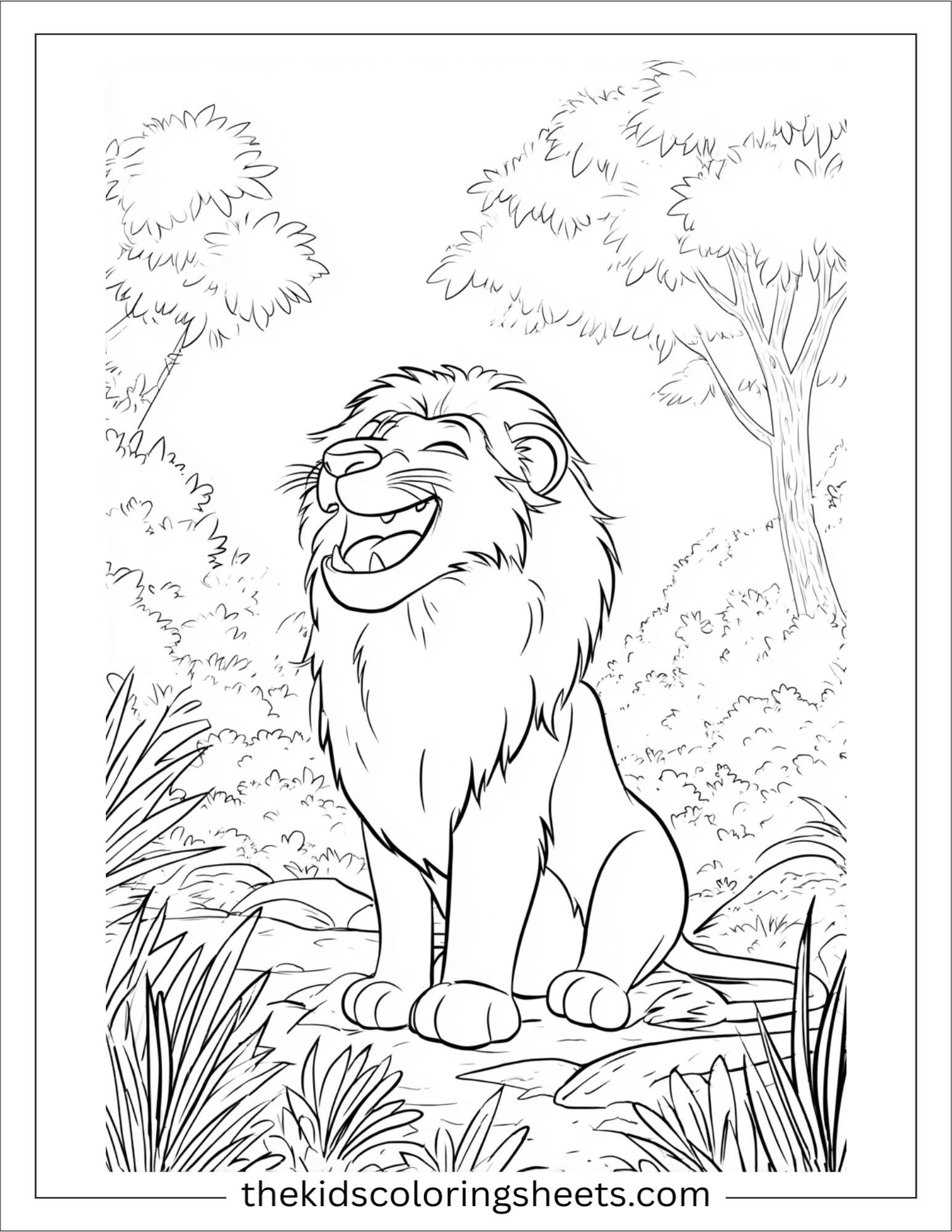 The Brave Lion laughing happily