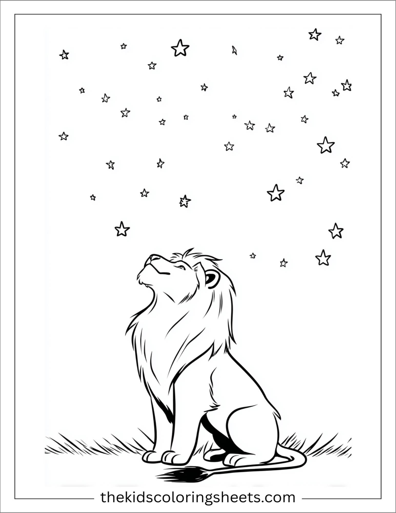 The Brave Lion looking at stars