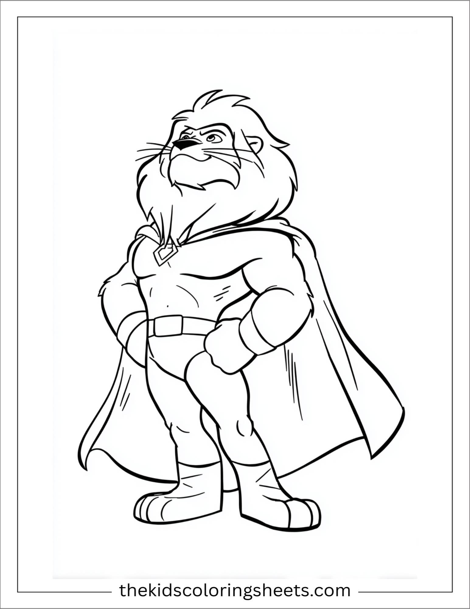 The Brave Lion posing like hero