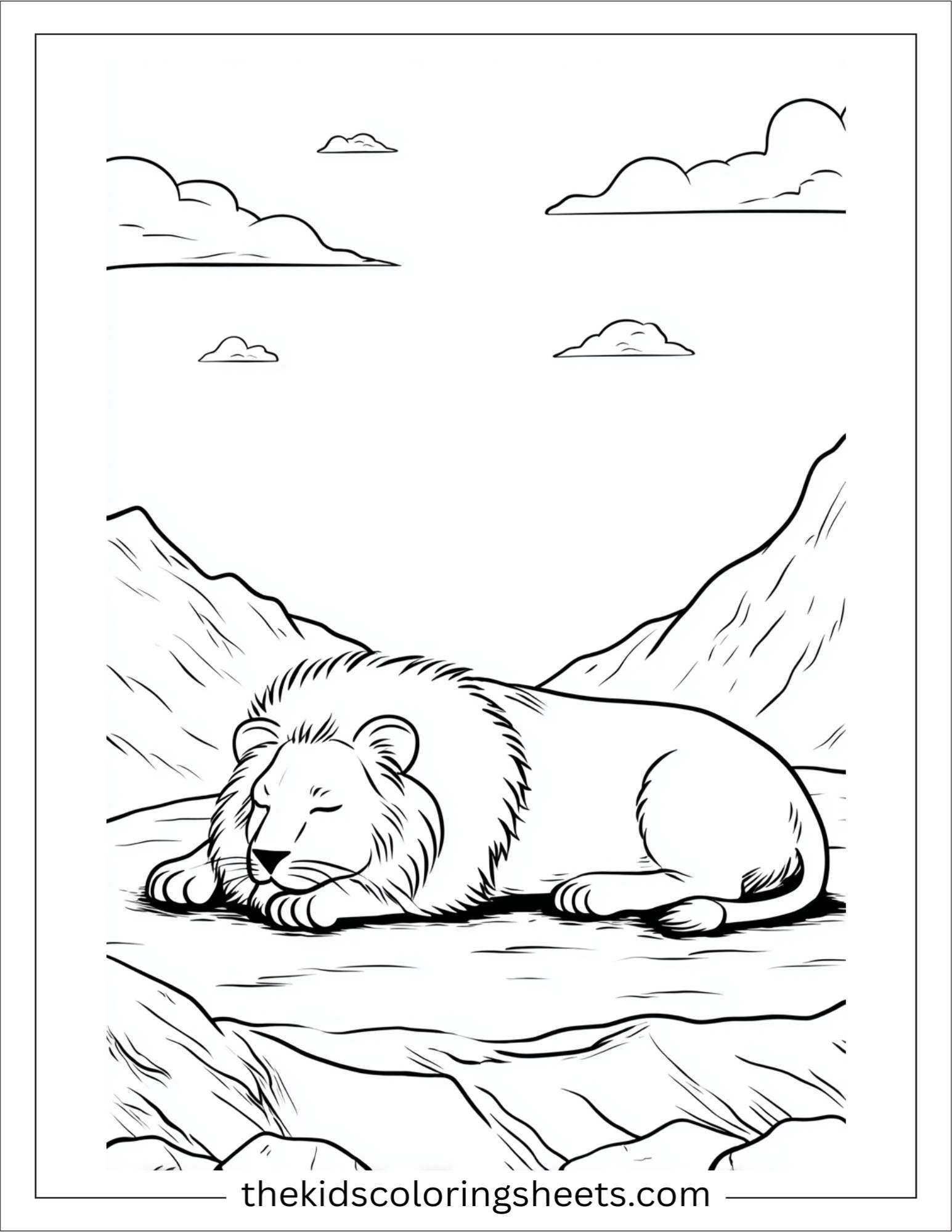 The Brave Lion resting peacefully