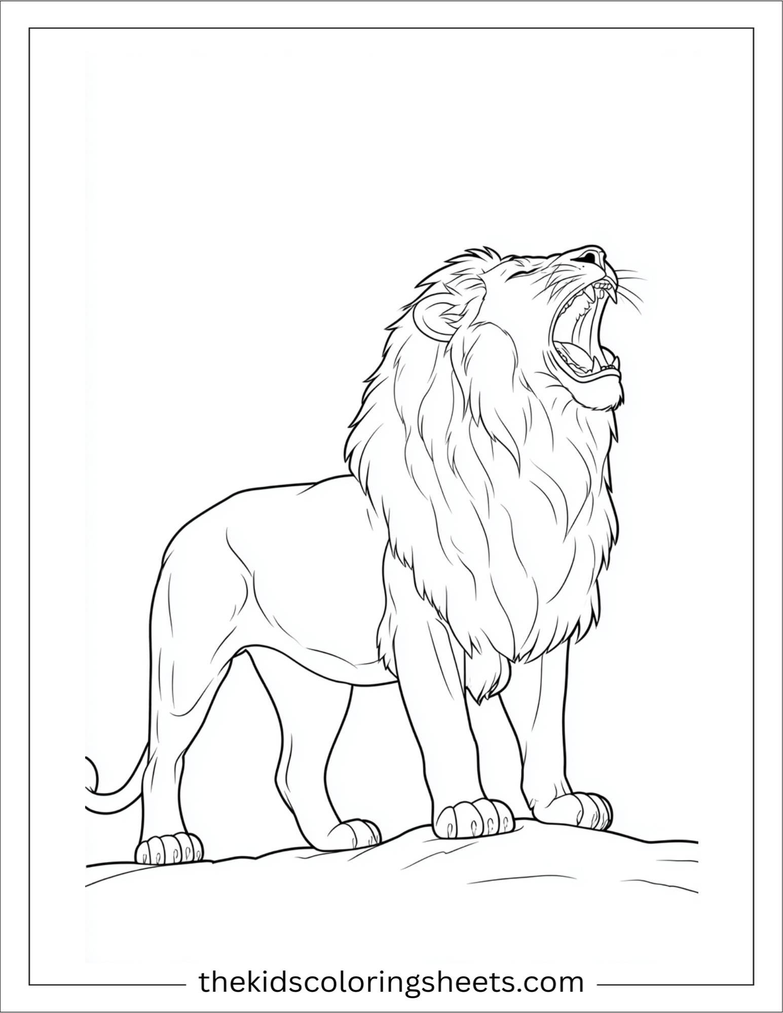 The Brave Lion roaring proudly