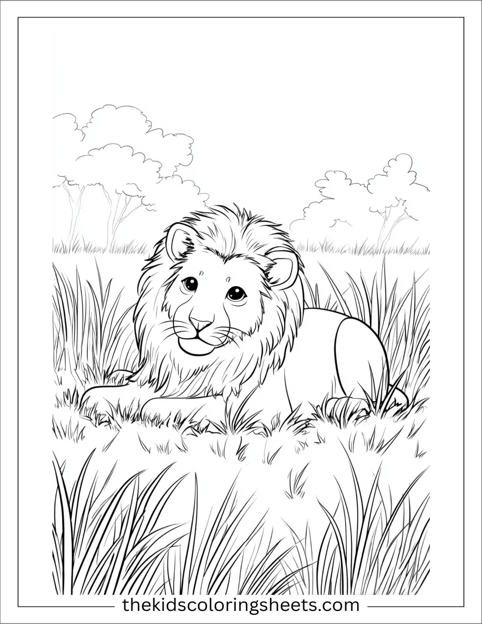 The Brave Lion rolling in grass