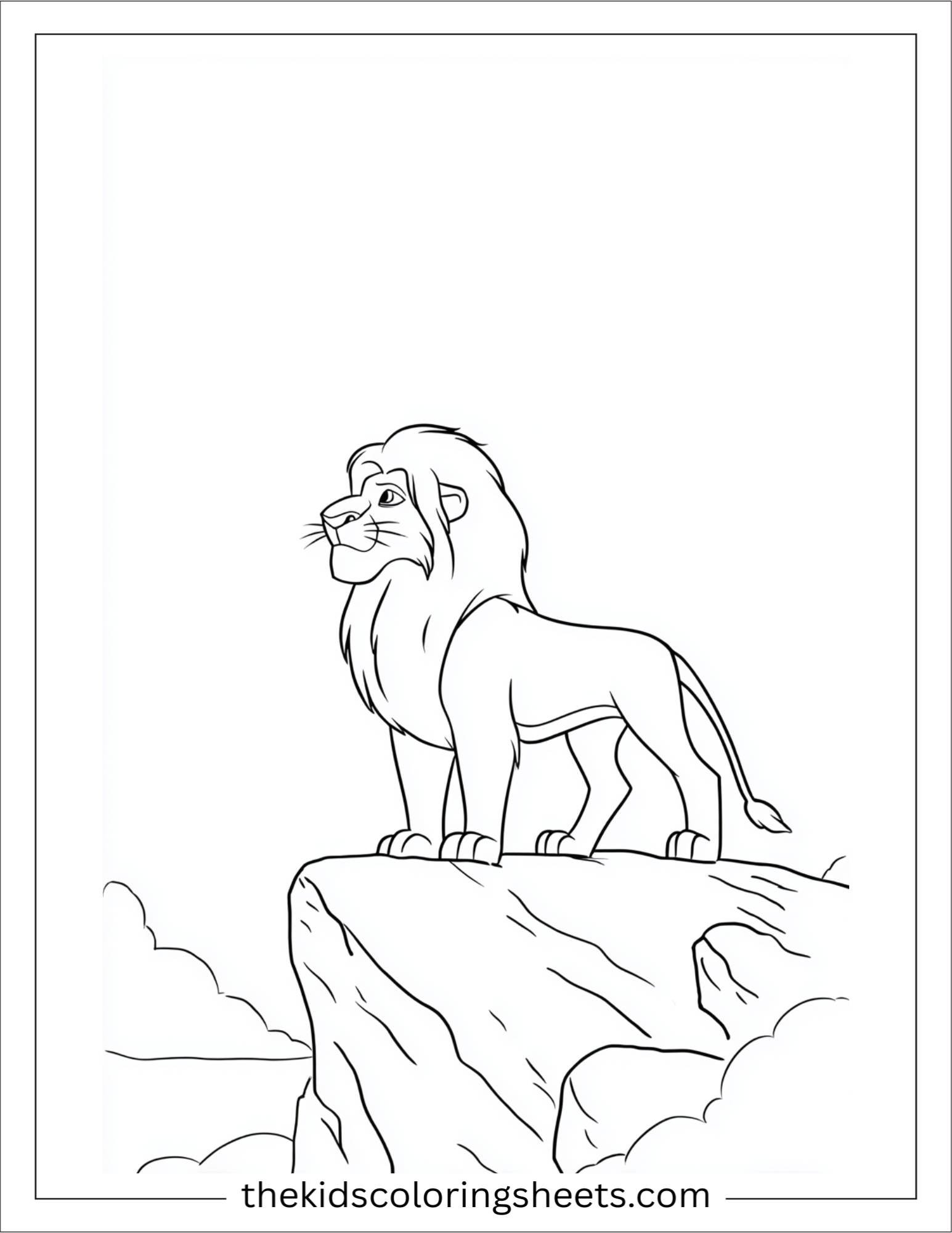 The Brave Lion standing on cliff