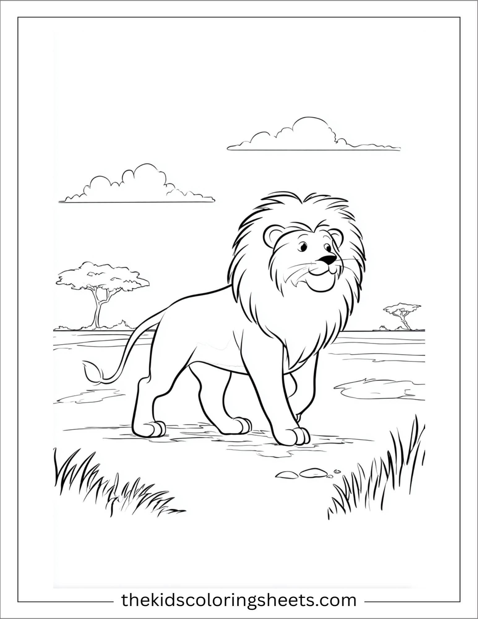 The Brave Lion walking with confidence