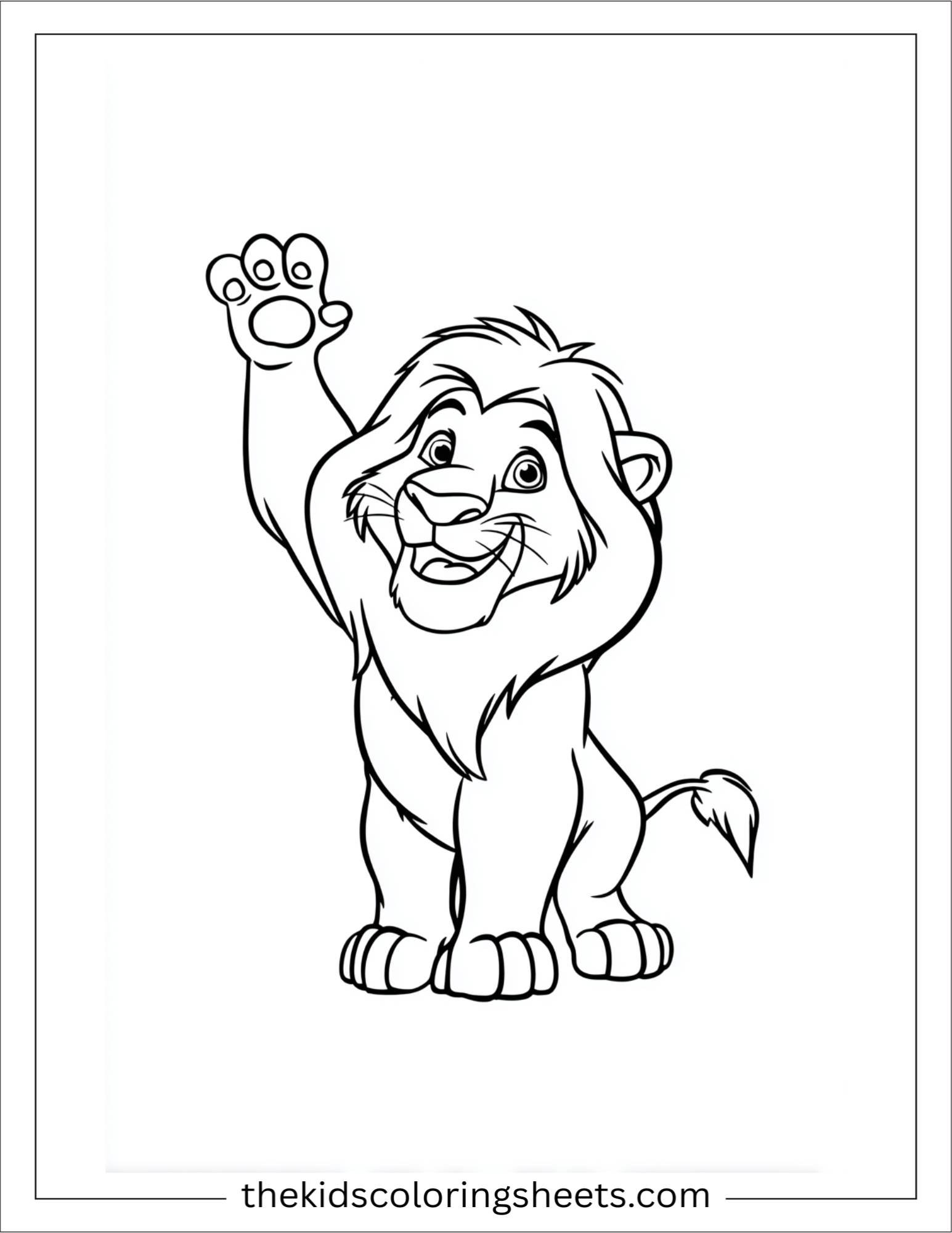 The Brave Lion waving paw