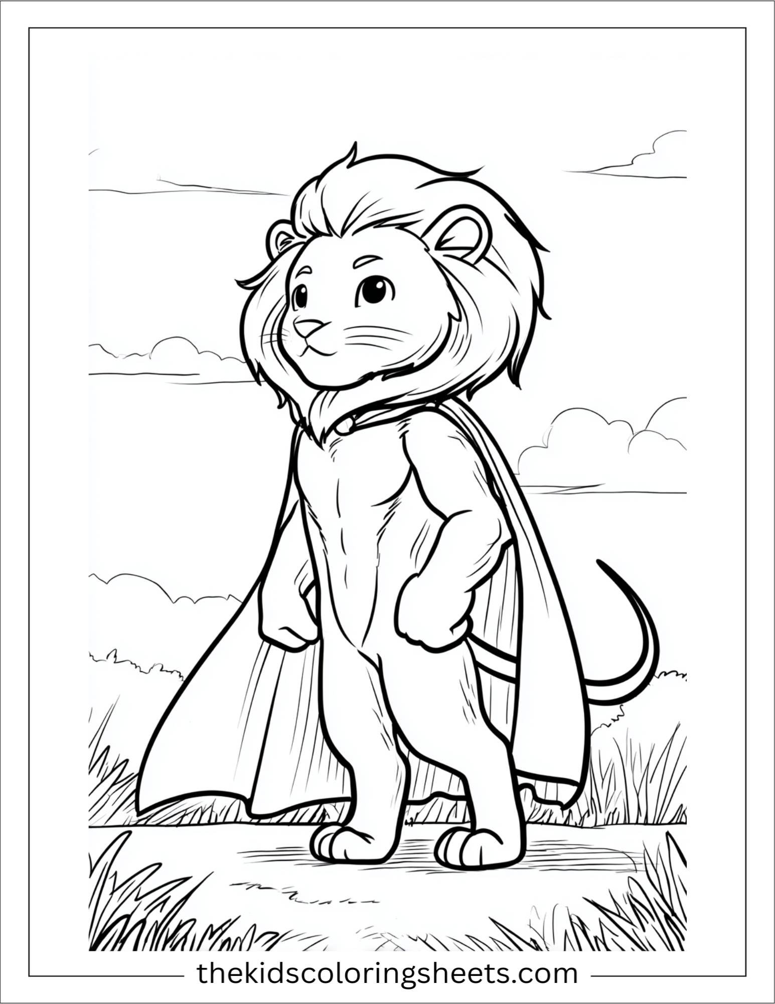 The Brave Lion wearing a cape