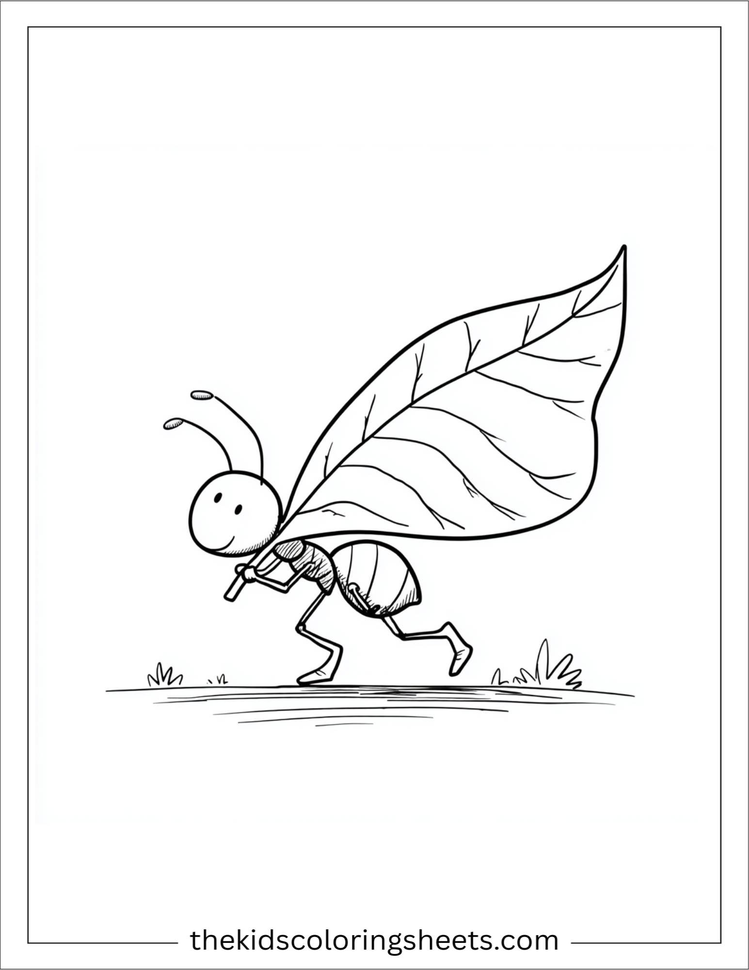 The Busy Ant carrying leaf