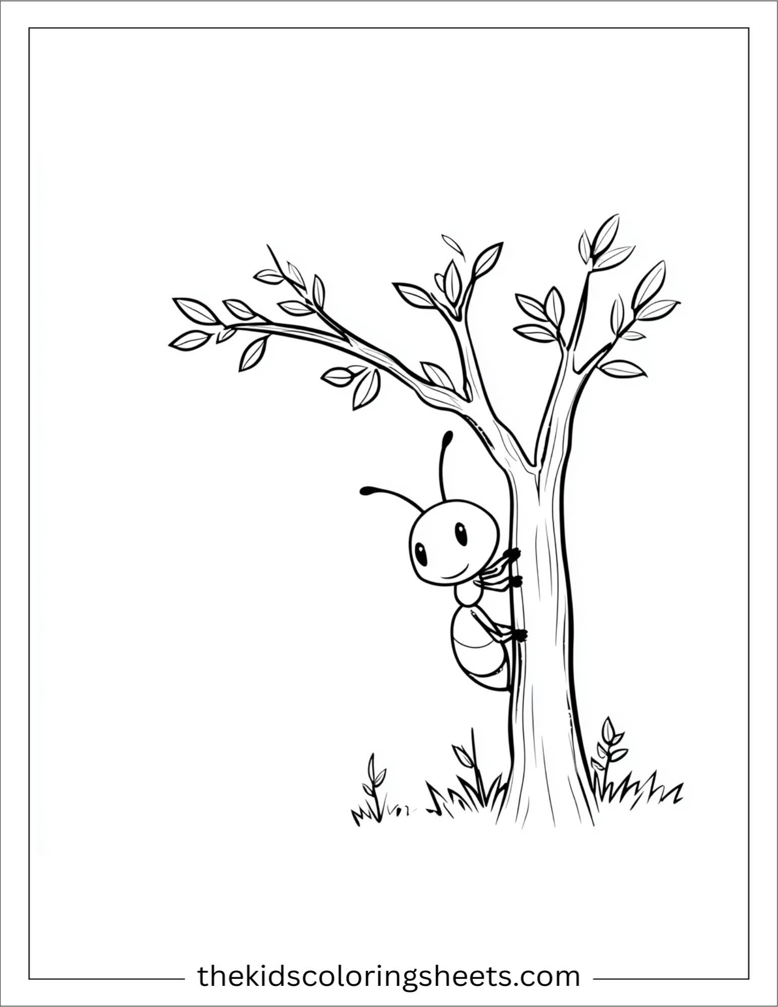 The Busy Ant climbing tree