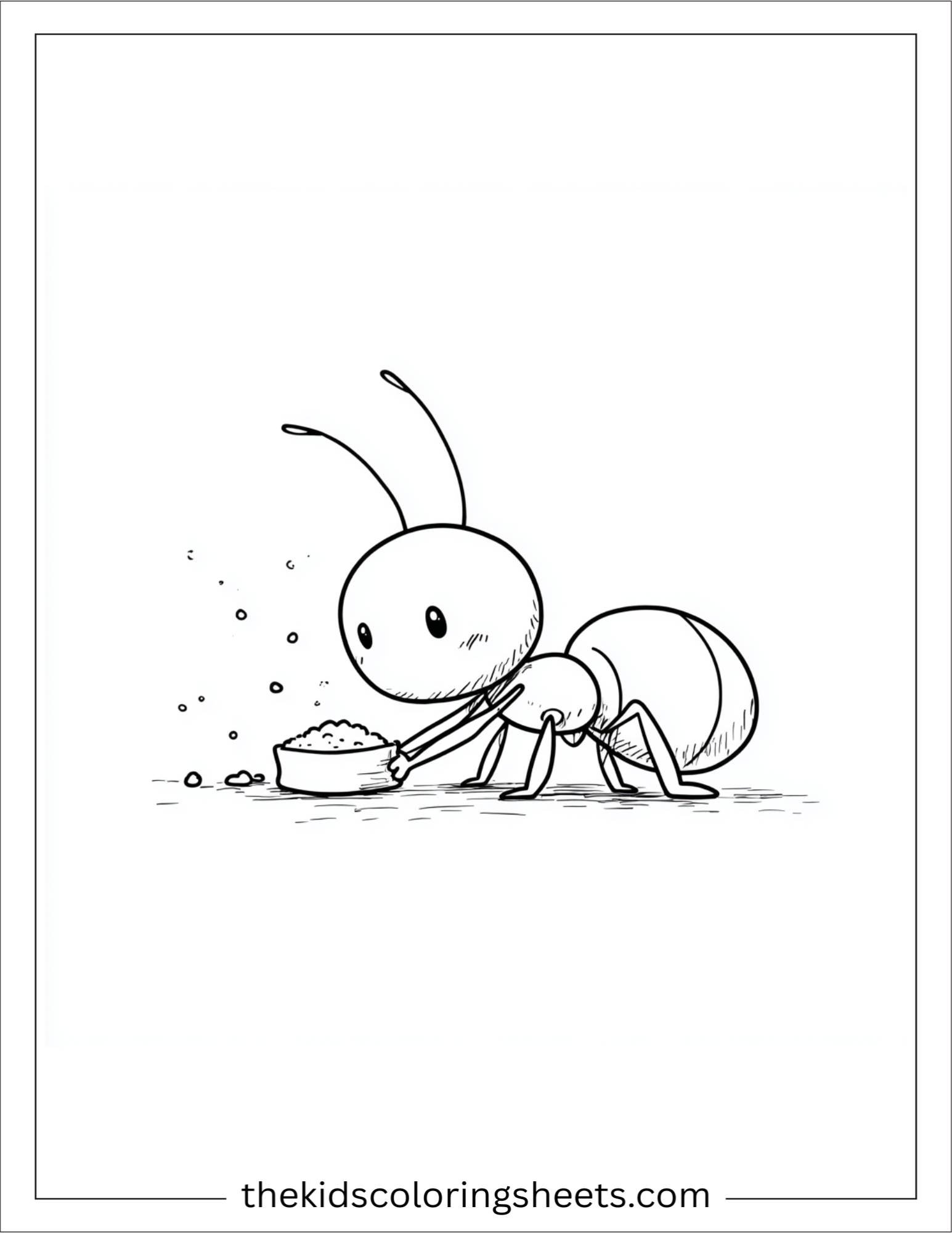 The Busy Ant lifting crumb