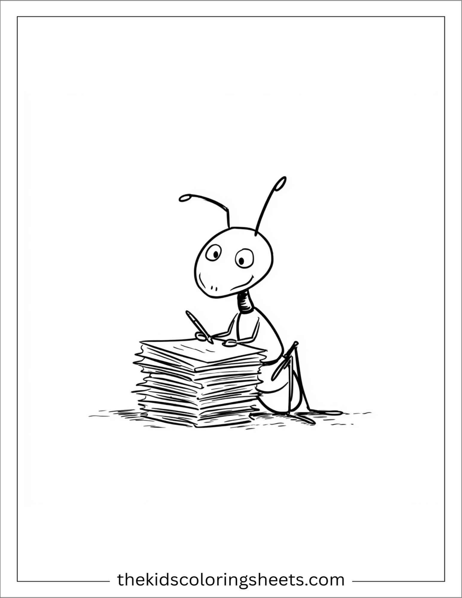 The Busy Ant writing notes