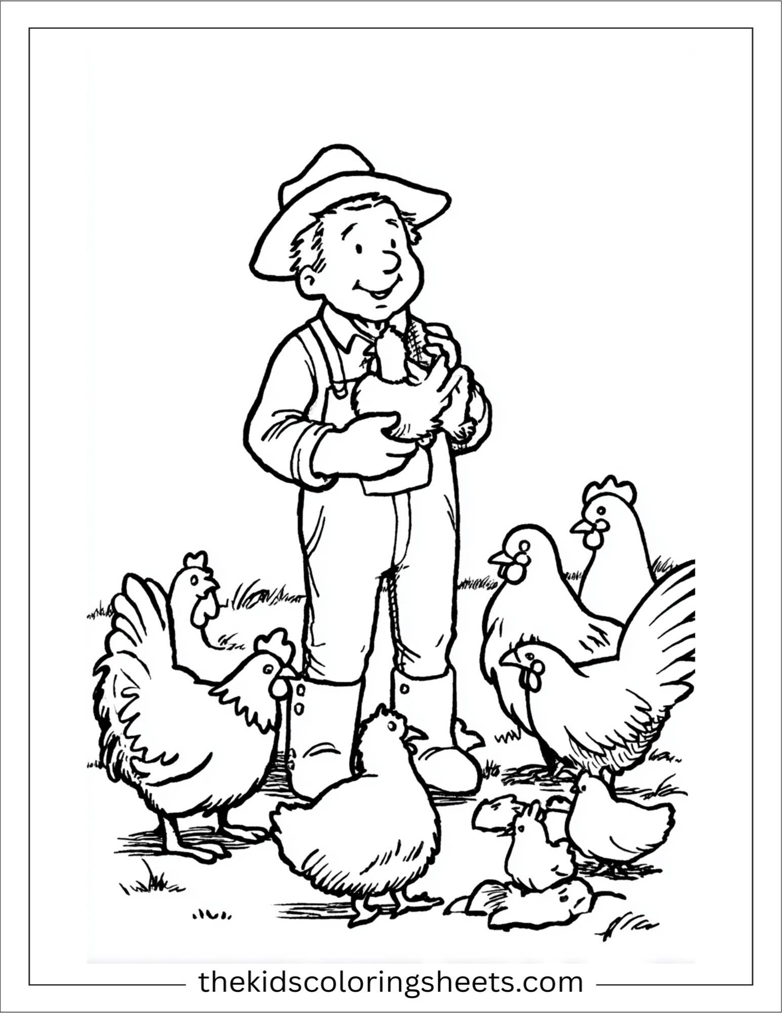 The Farmer laughing with animals