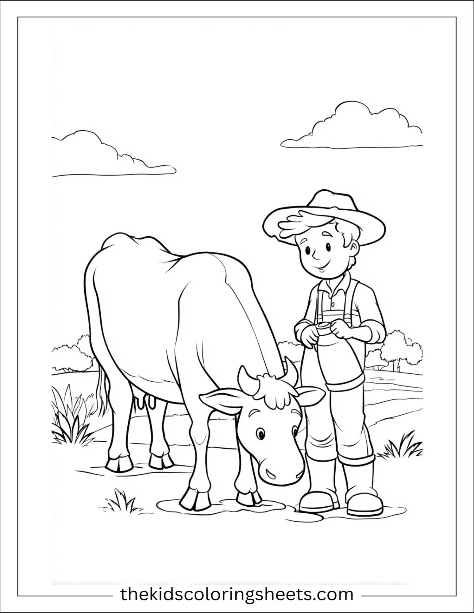 The Farmer milking a cow