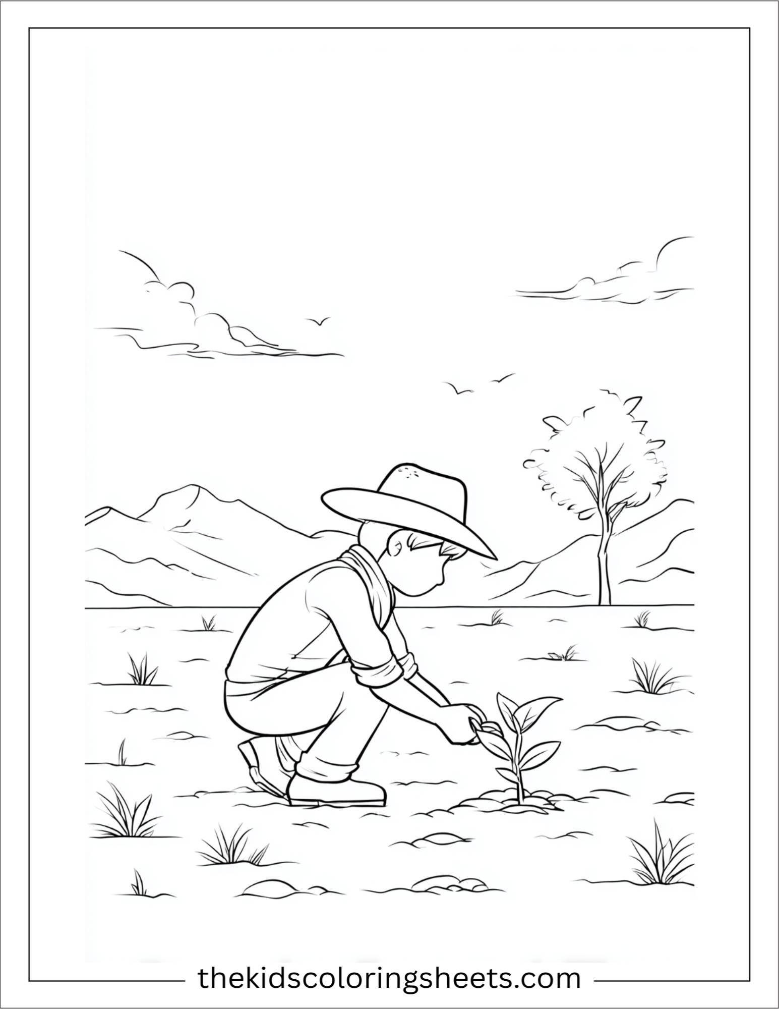 The Farmer planting seeds