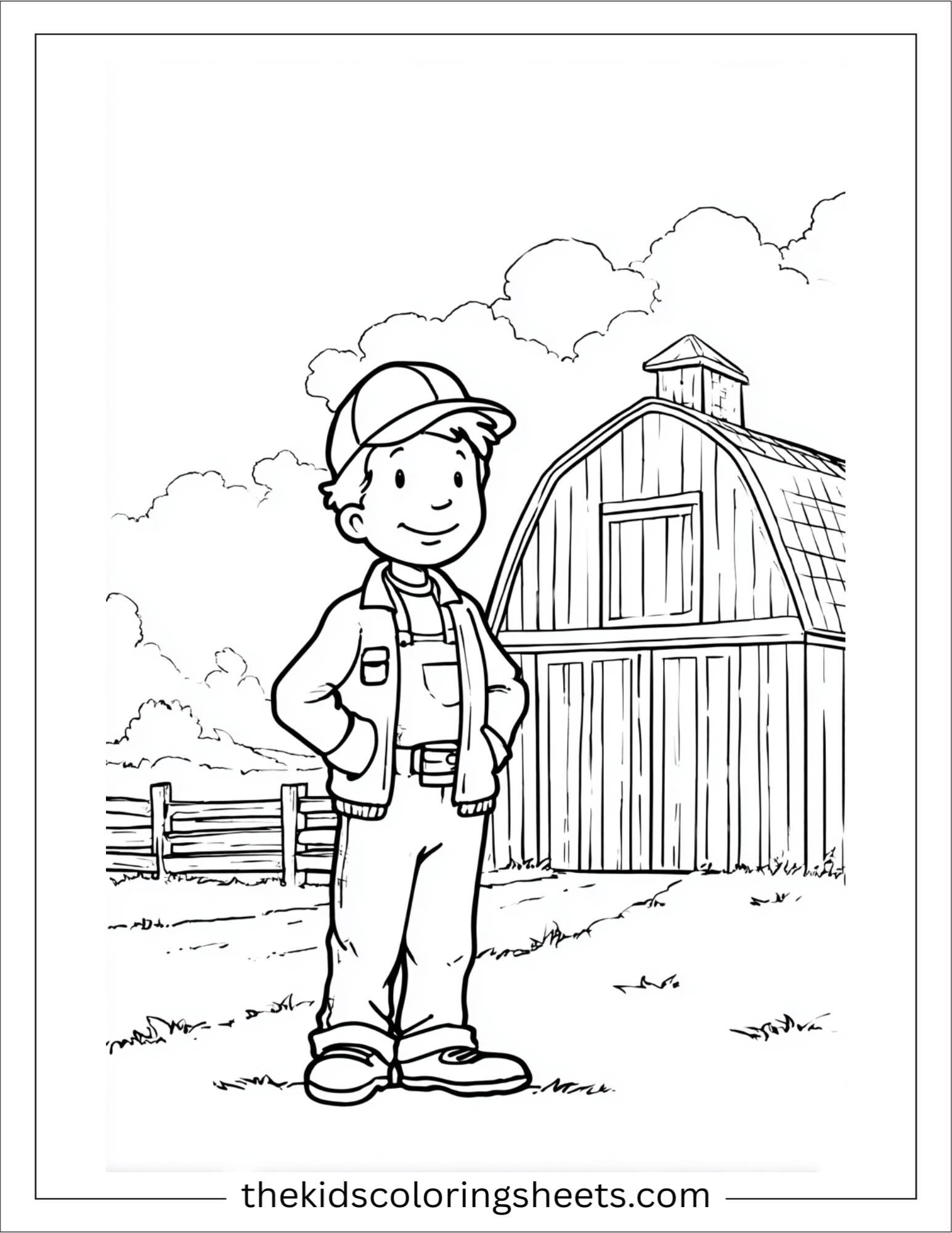 The Farmer smiling beside barn