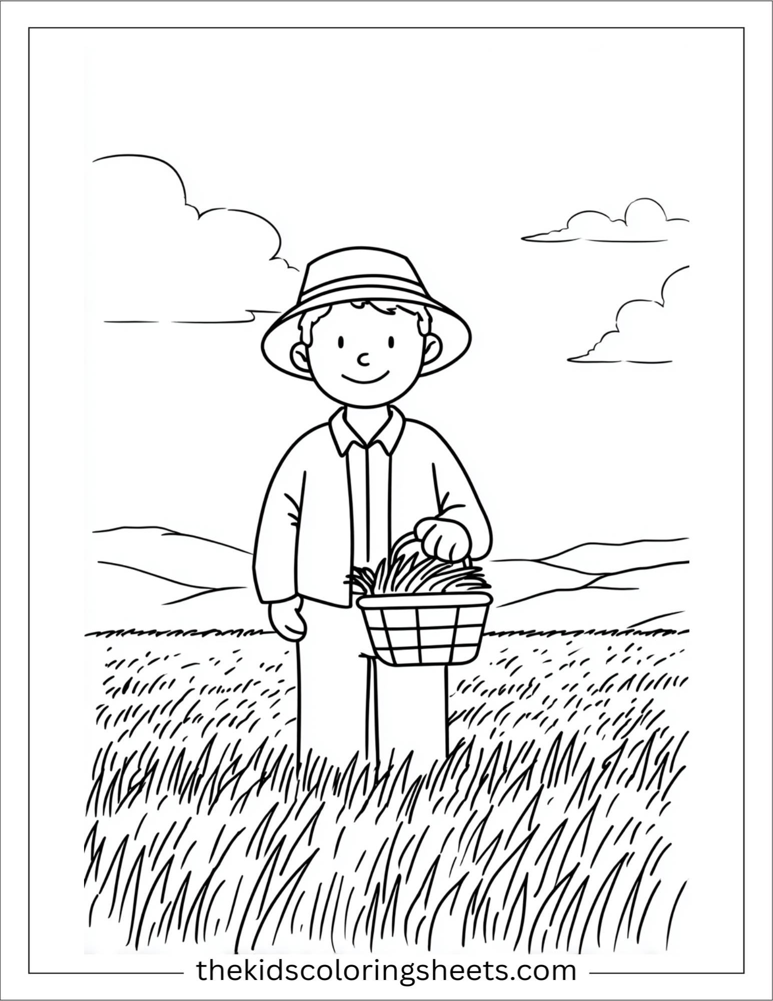 The Farmer smiling with basket