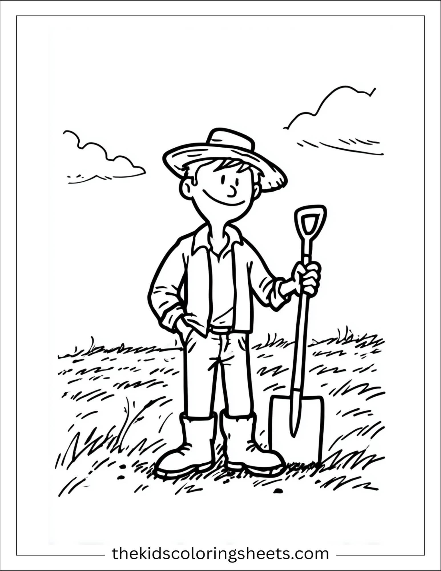 The Farmer smiling with shovel