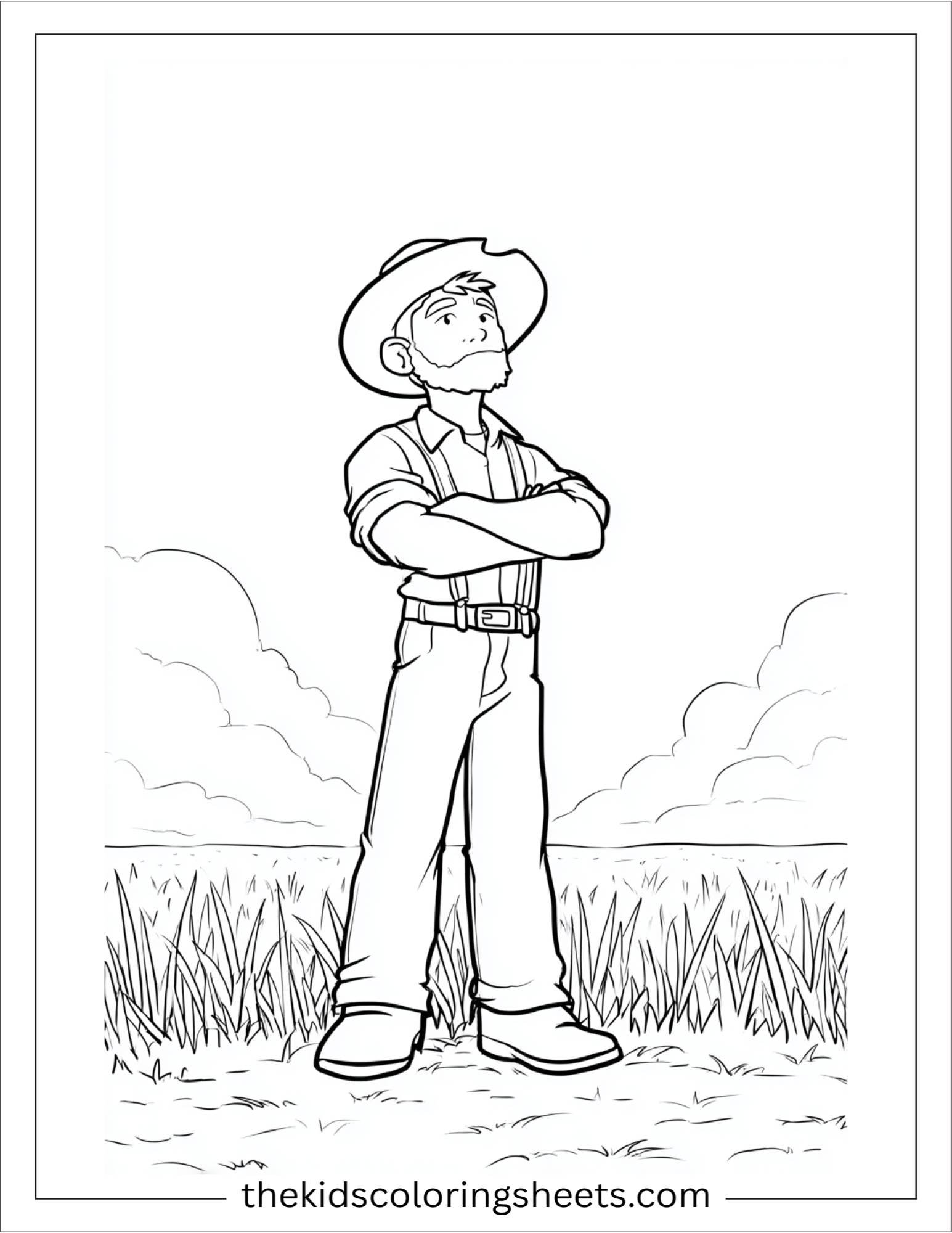 The Farmer standing proudly on field