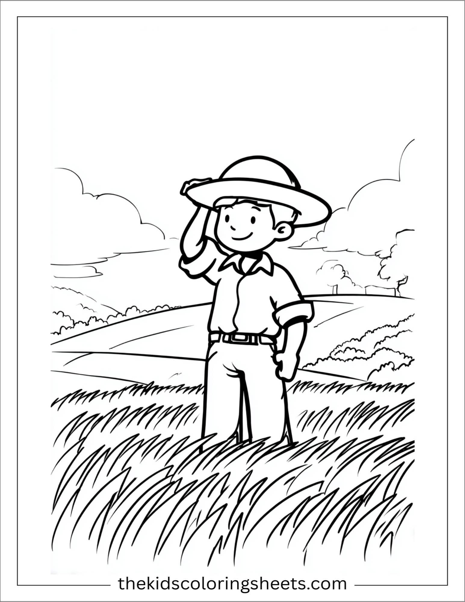 The Farmer tipping hat happily