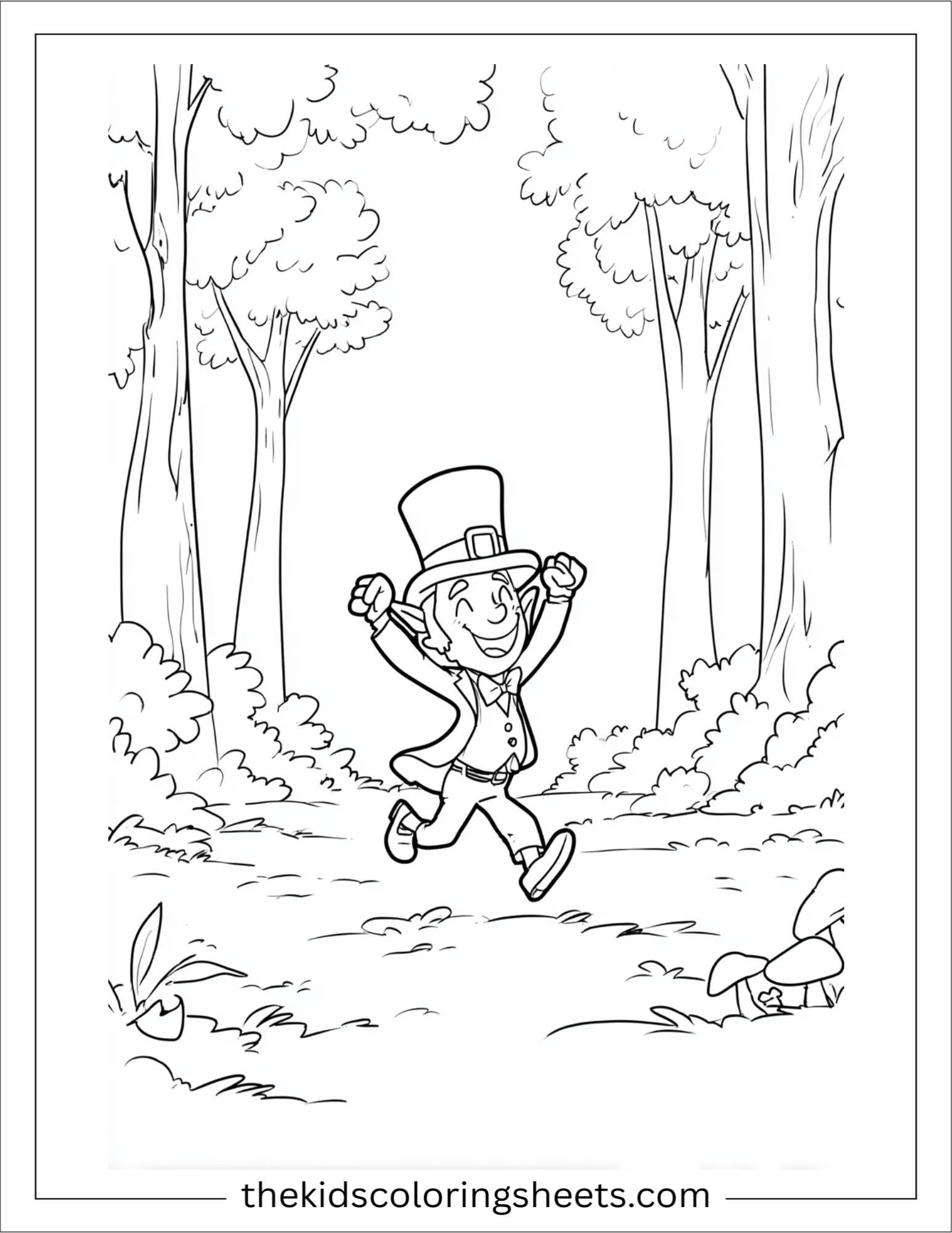 The Leprechaun dancing with joy