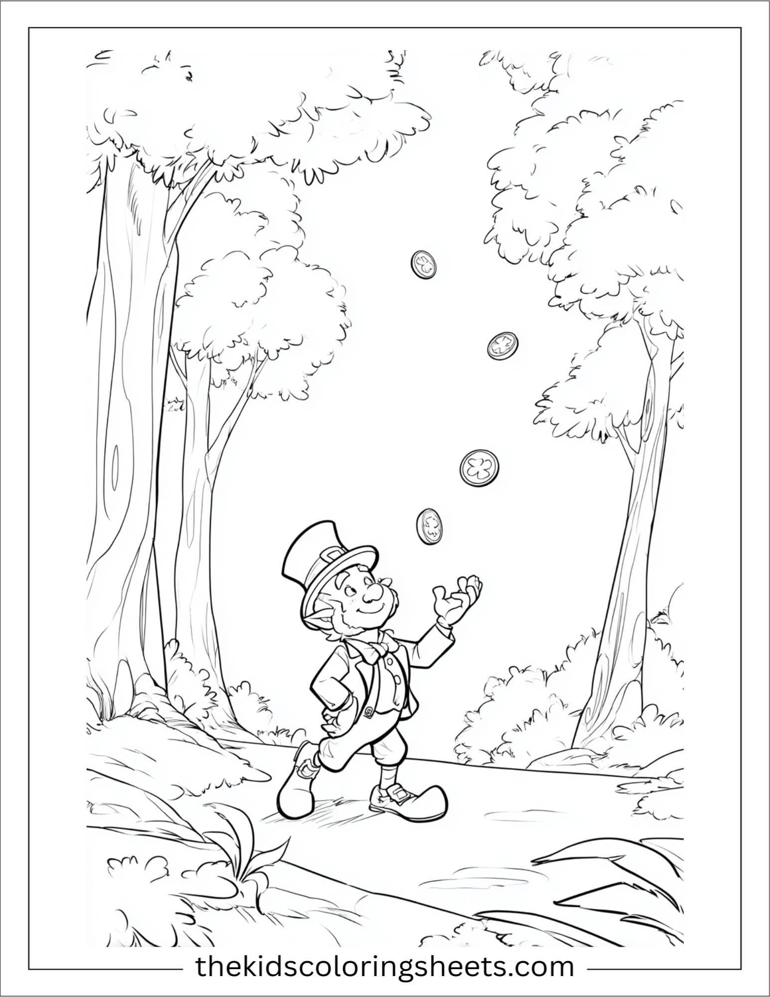 The Leprechaun juggling gold coins