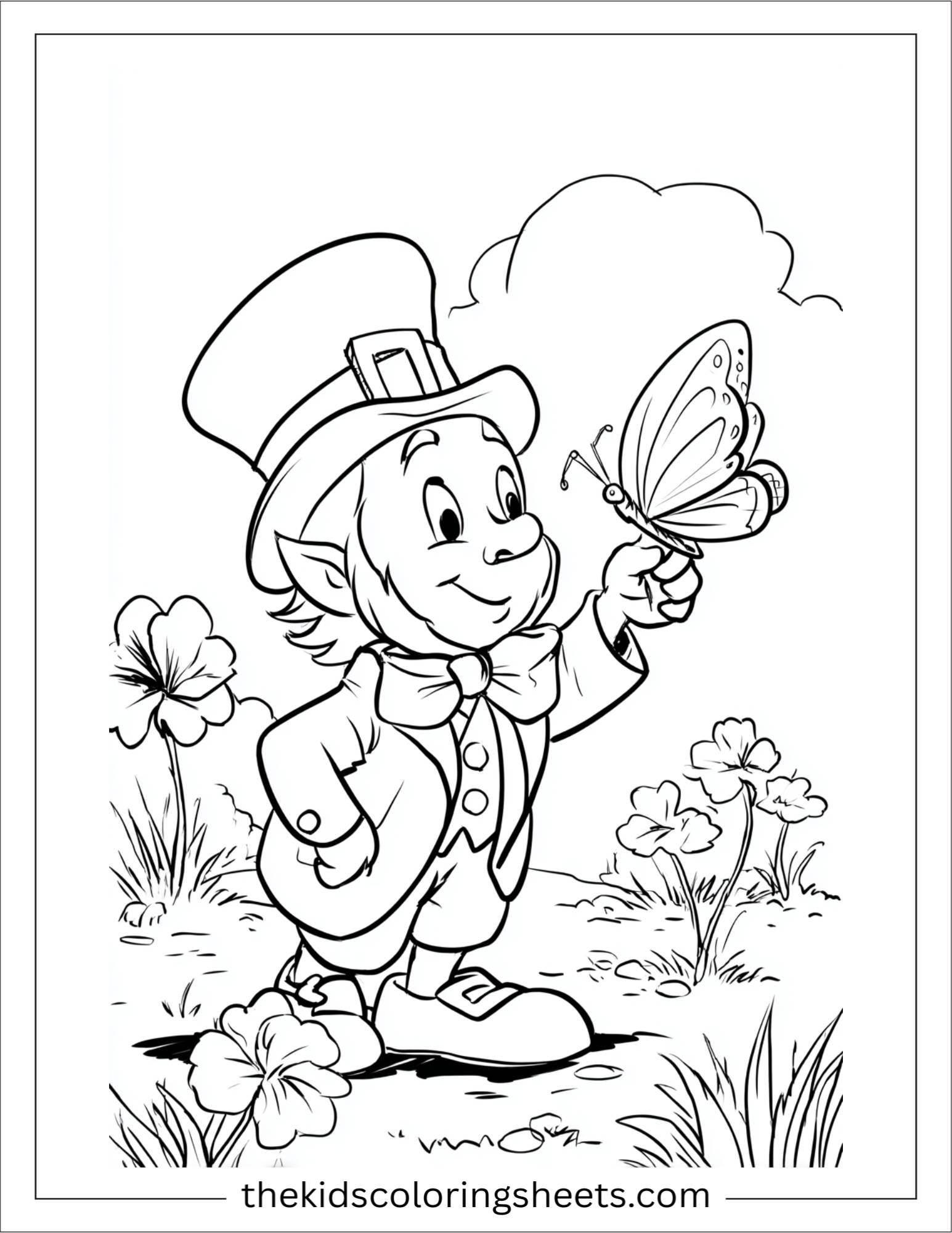 The Leprechaun playing with butterfly