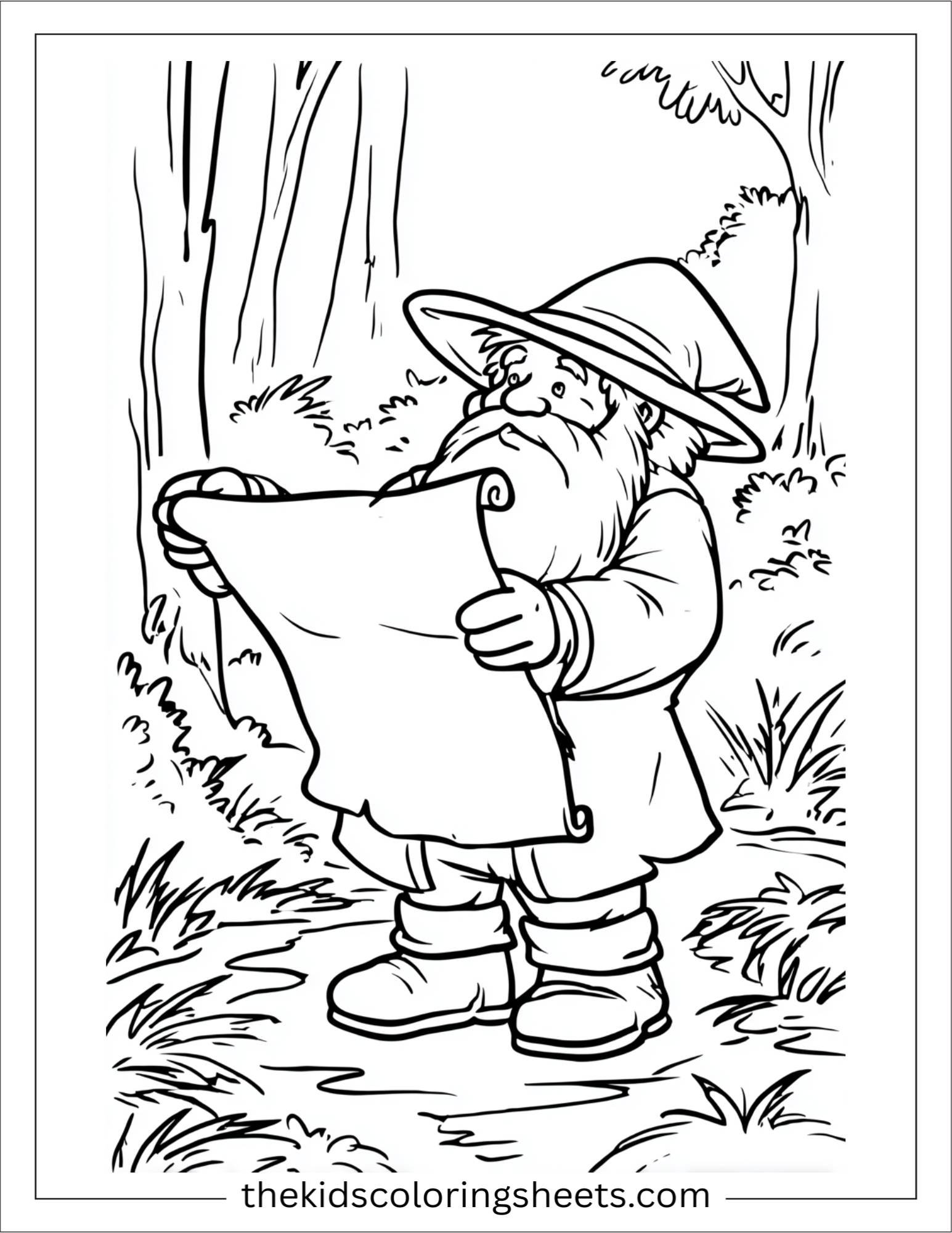 The Leprechaun reading a lucky scroll