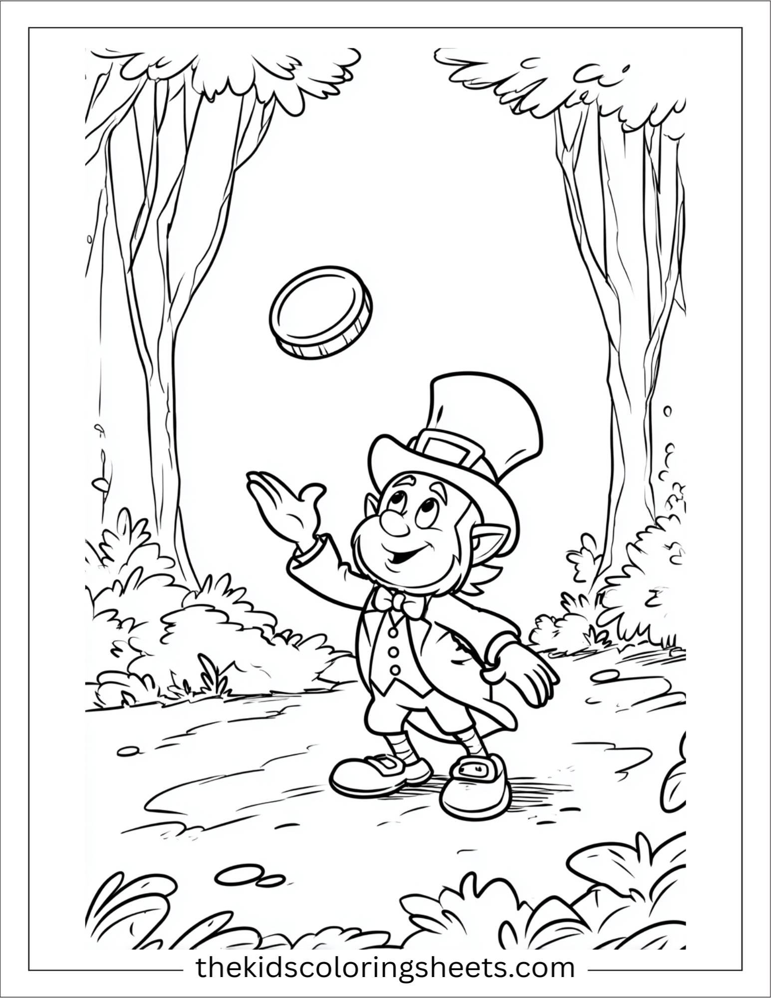 The Leprechaun tossing a gold coin