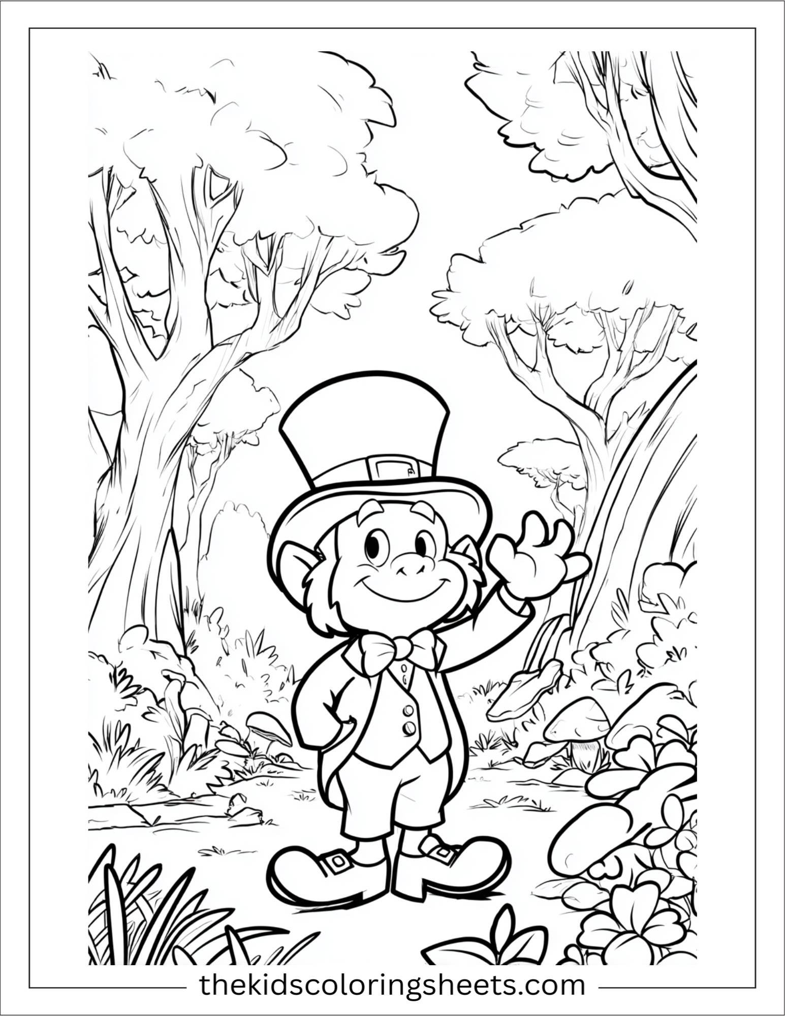 The Leprechaun waving happily