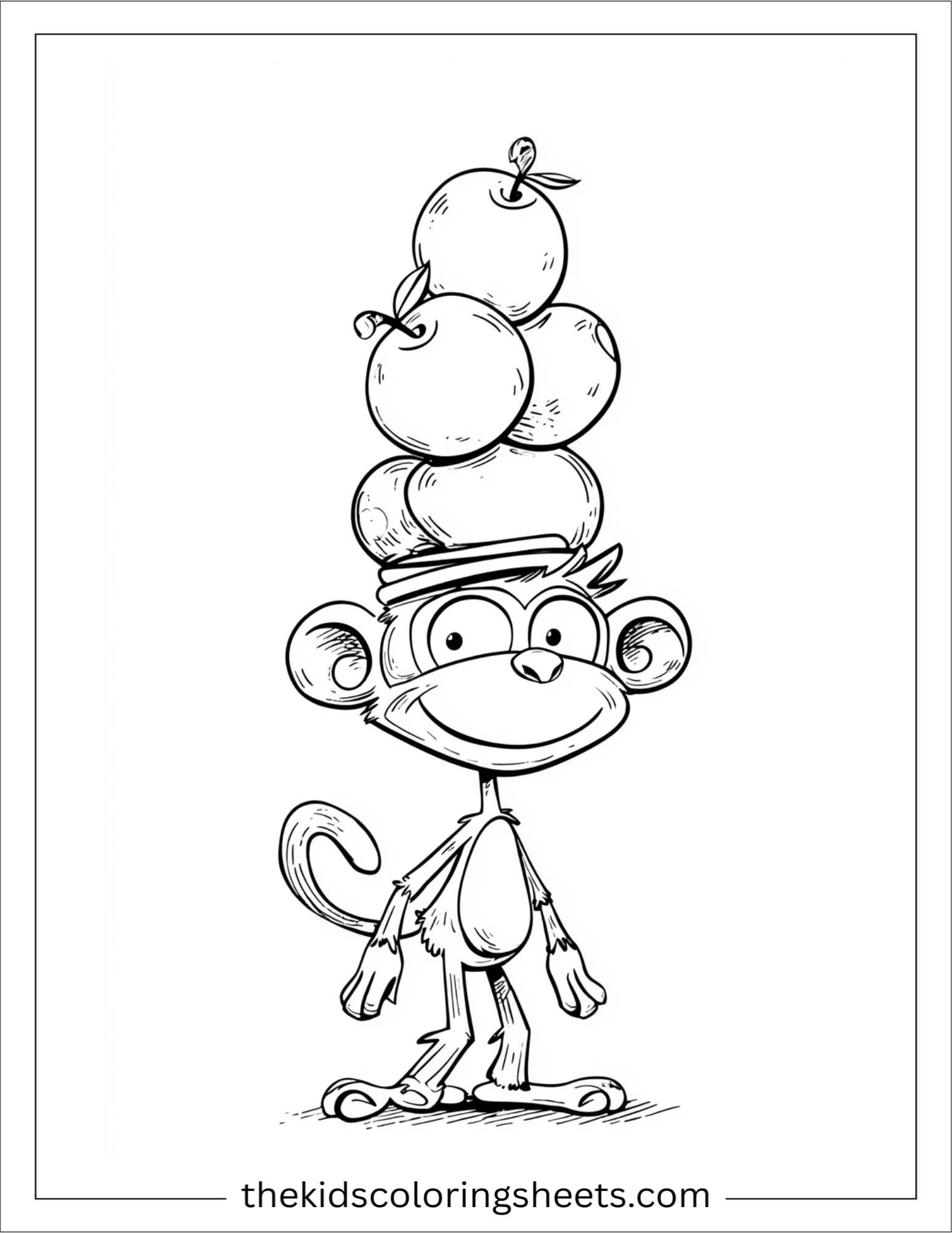 The Monkey balancing fruit on head