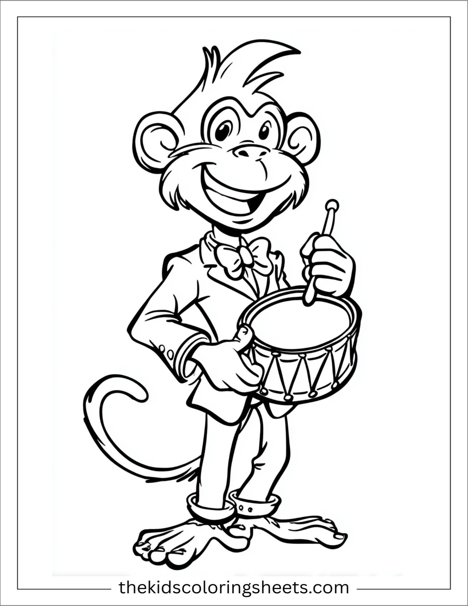 The Monkey holding toy drum