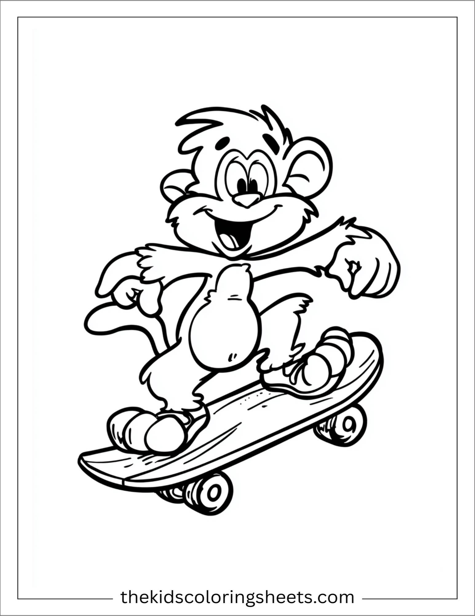 The Monkey riding skateboard