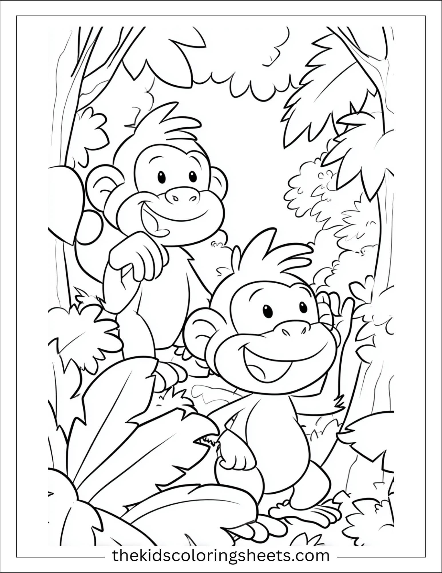 The Monkey tickling another monkey