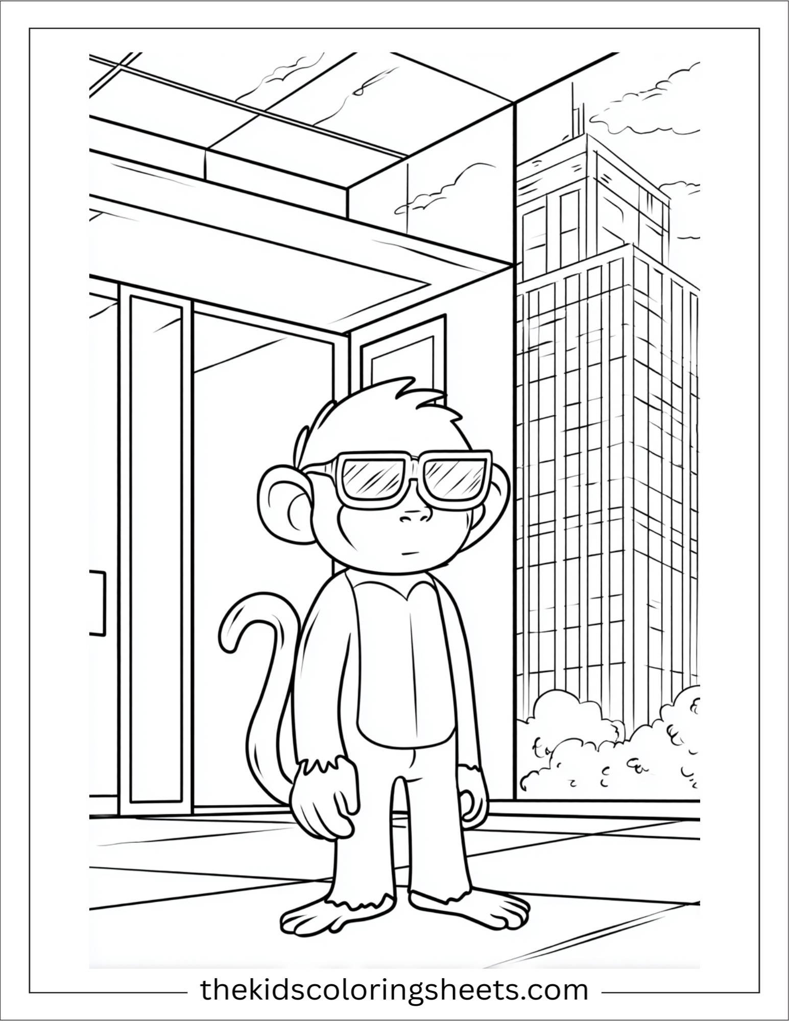 The Monkey wearing sunglasses