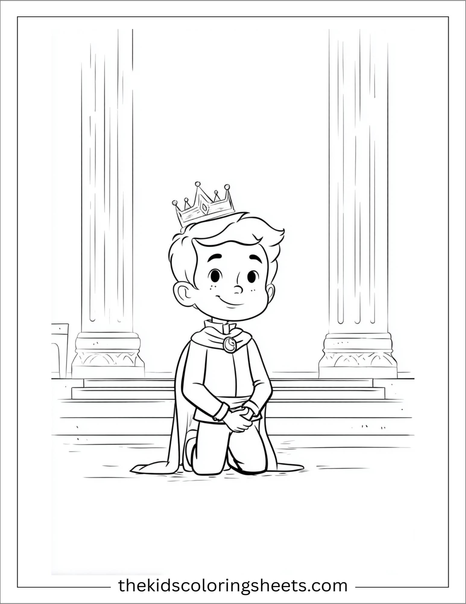 The Prince excited on one knee