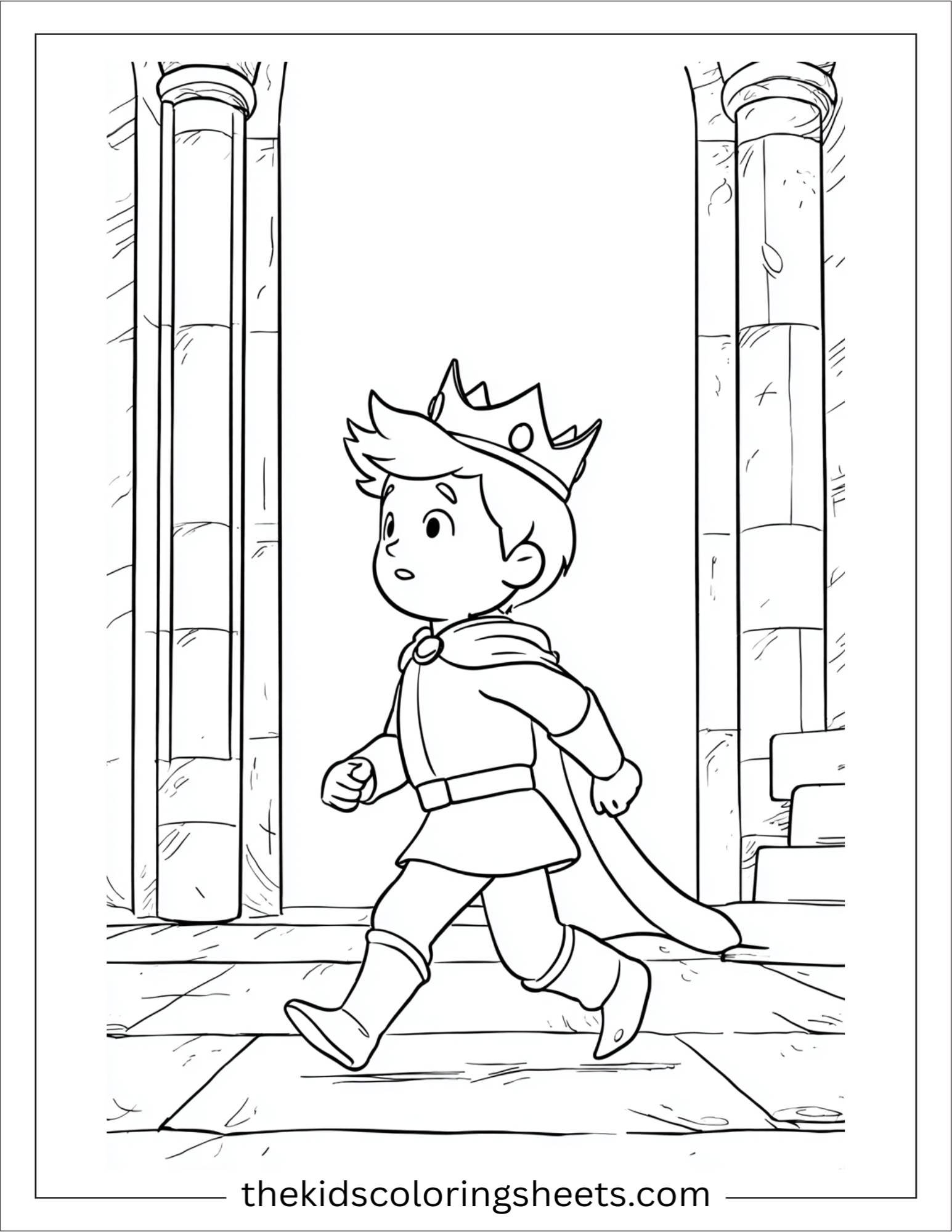 The Prince jumping looking curious