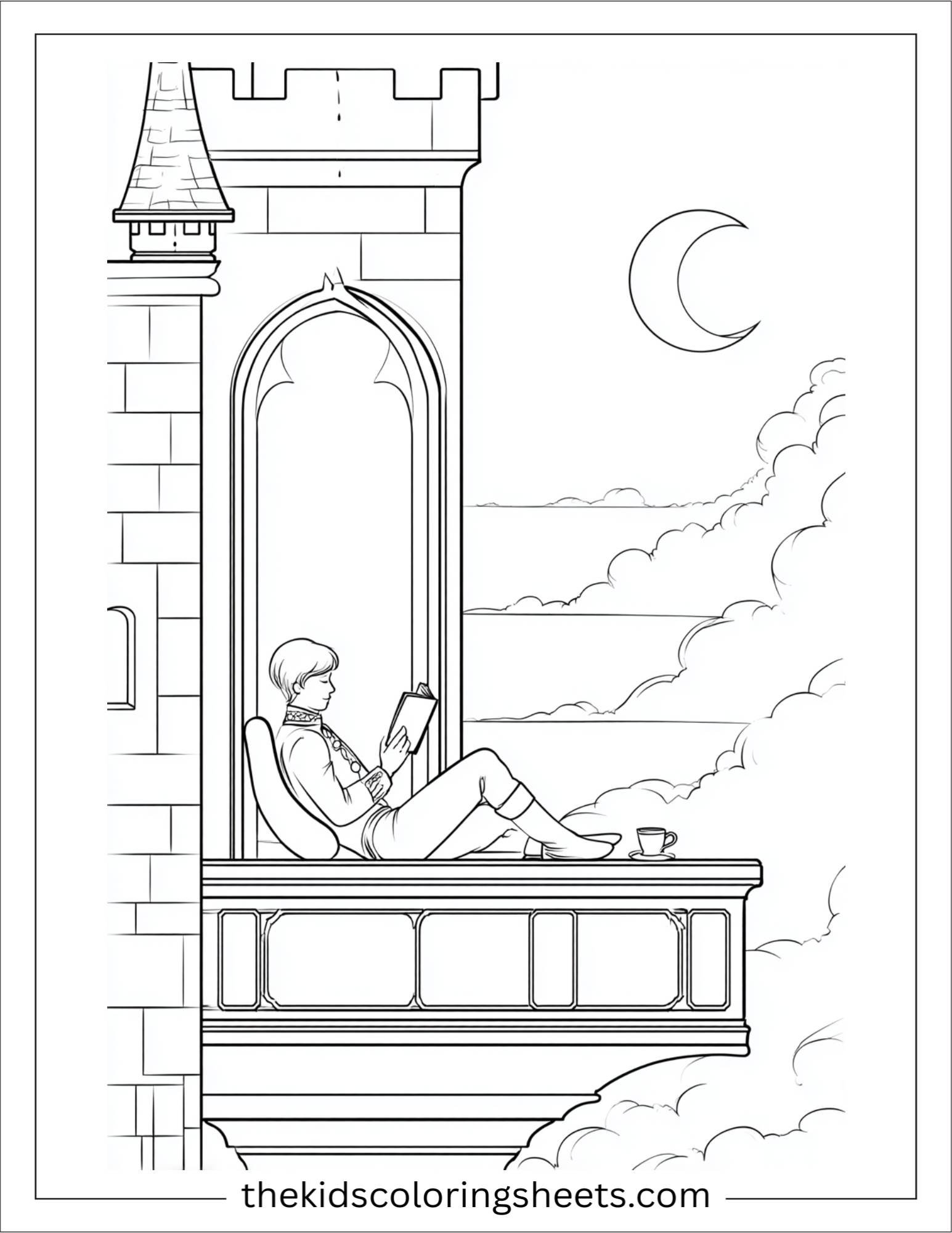 The Prince reading under moonlight