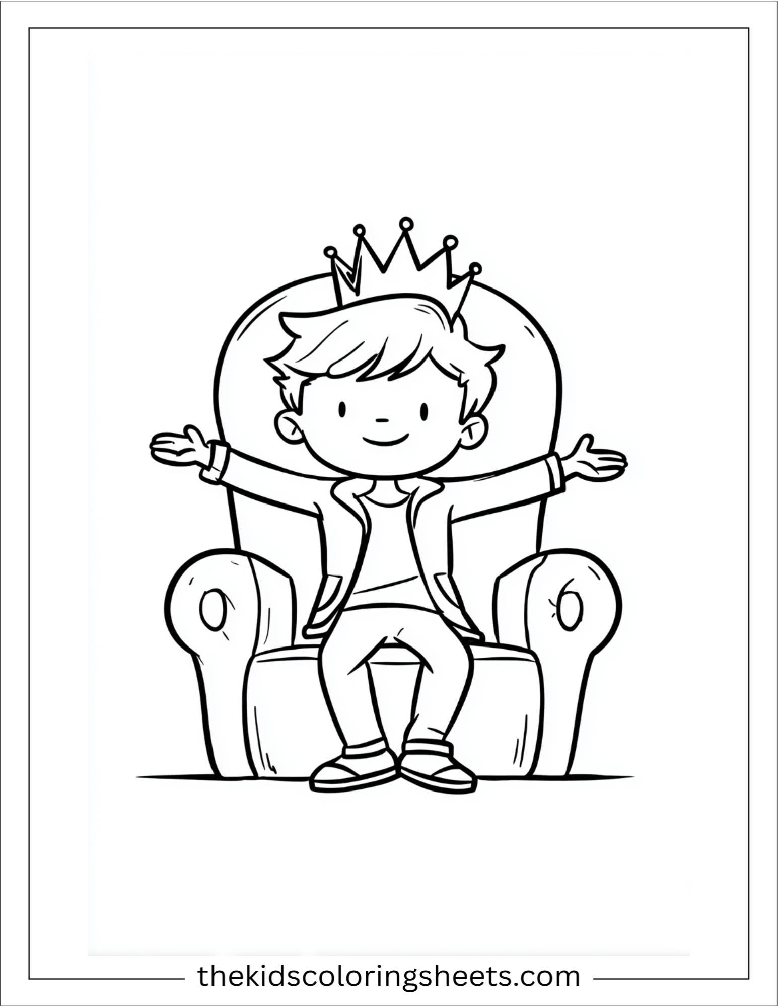 The Prince resting with arms wide