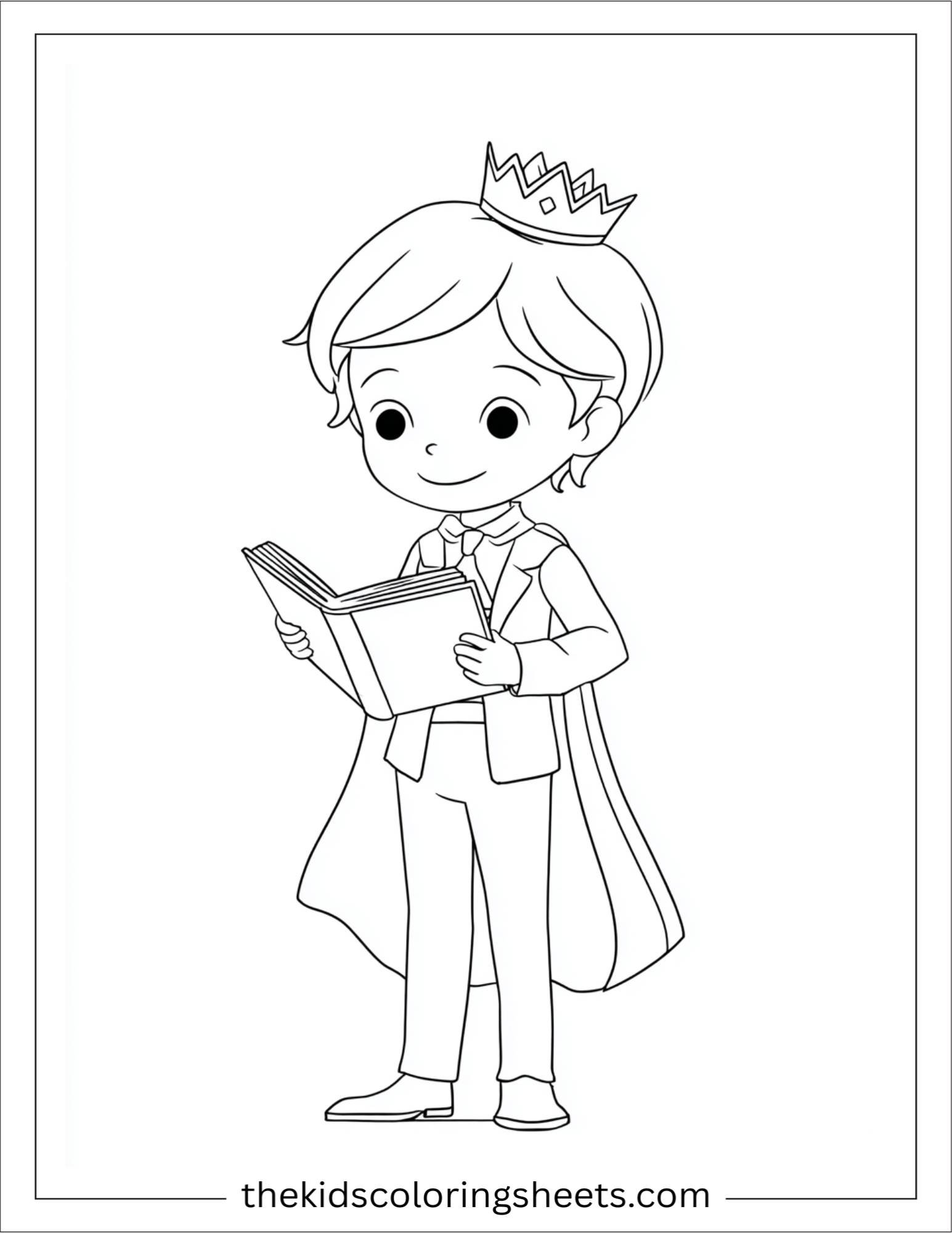 The Prince writing holding a book