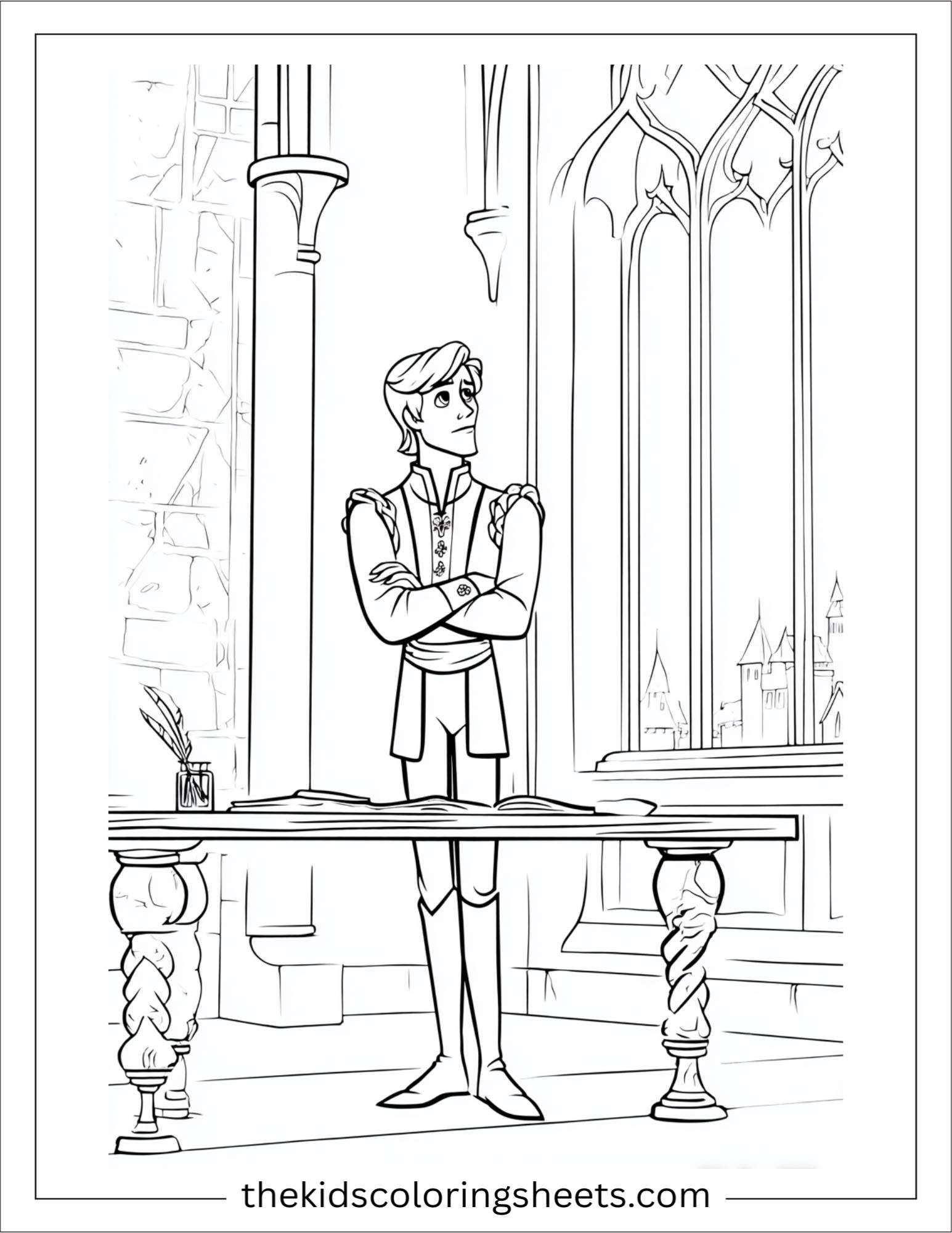 The Prince writing standing tall