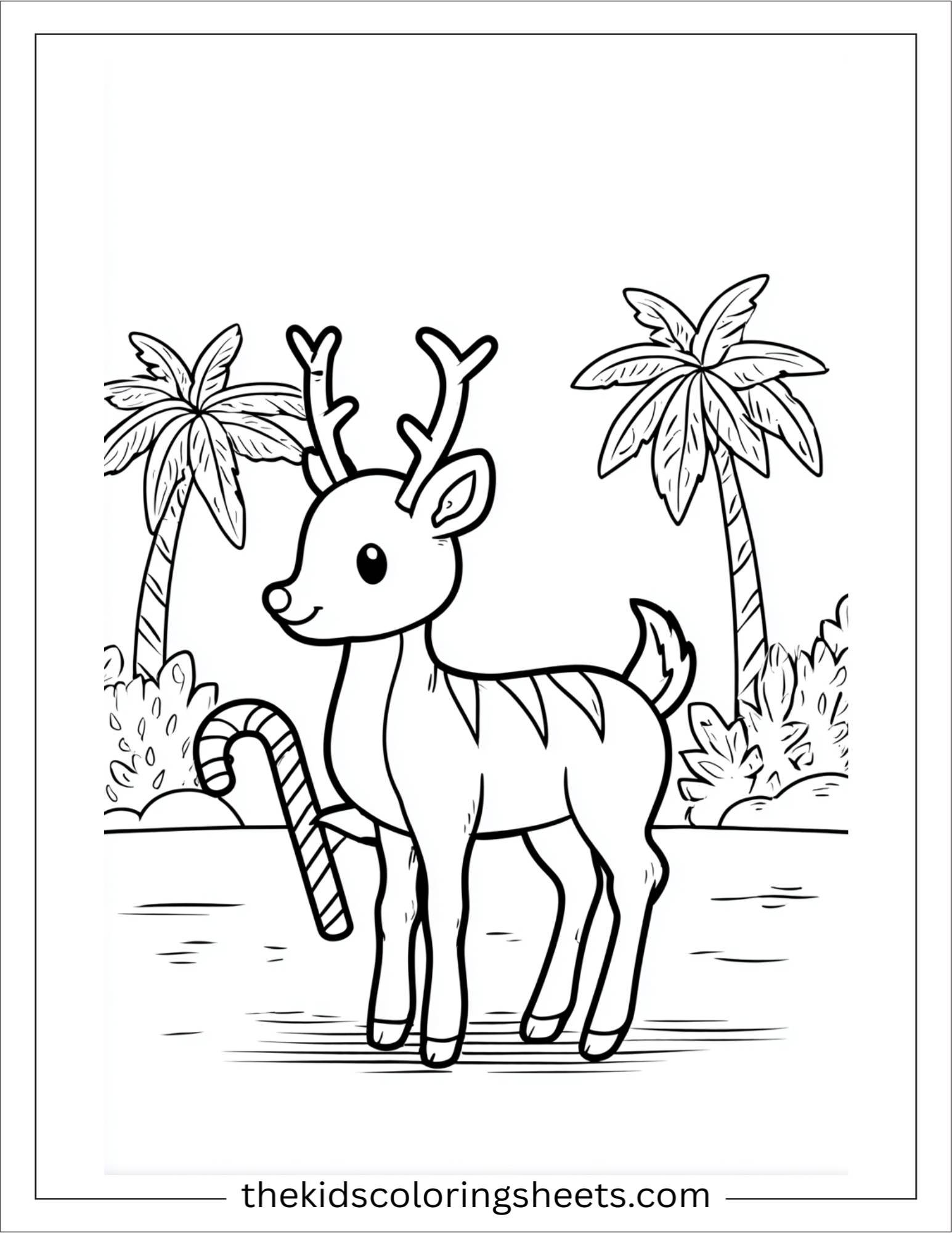 The Reindeer carrying candy cane