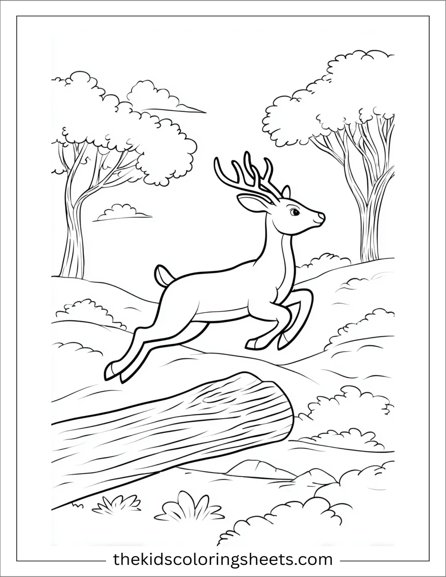 The Reindeer jumping over log