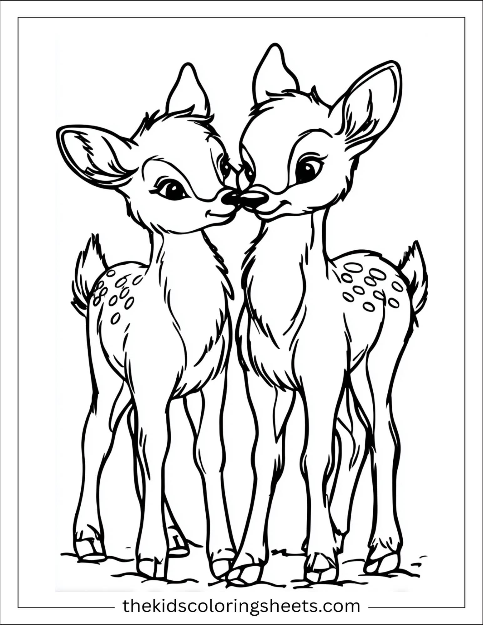 The Reindeer nuzzling a friend