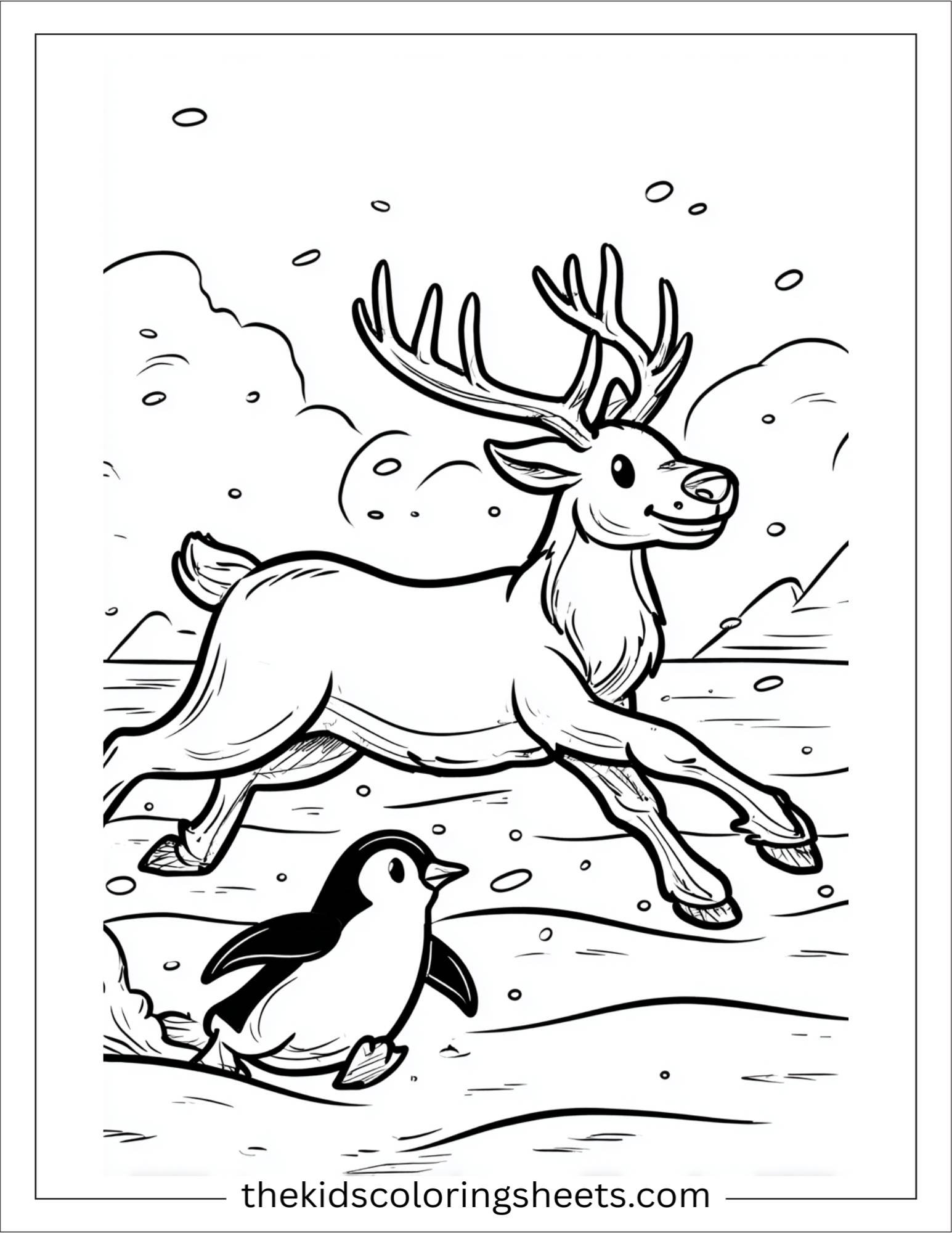 The Reindeer racing with penguin